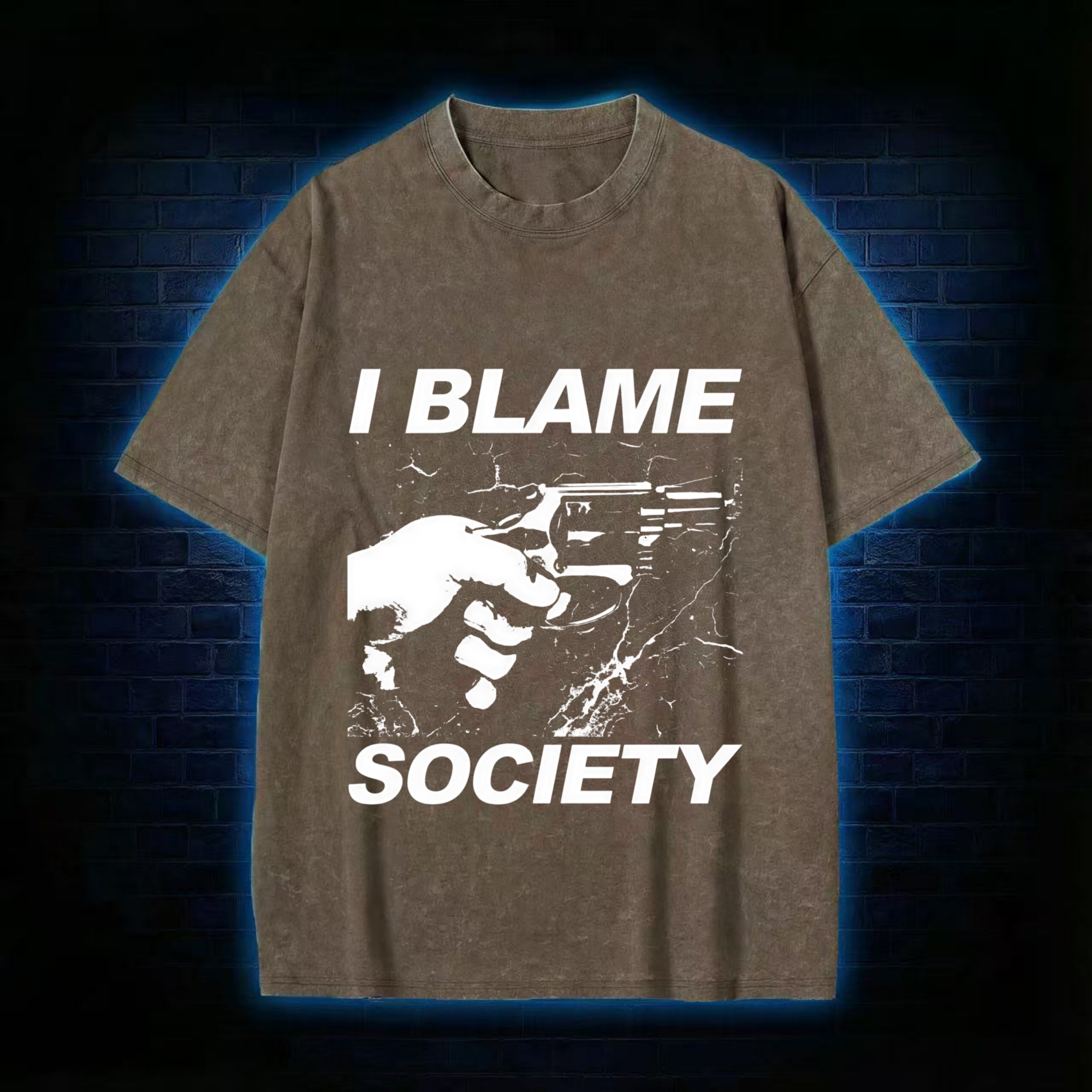 I Blame Society Washed T-shirt