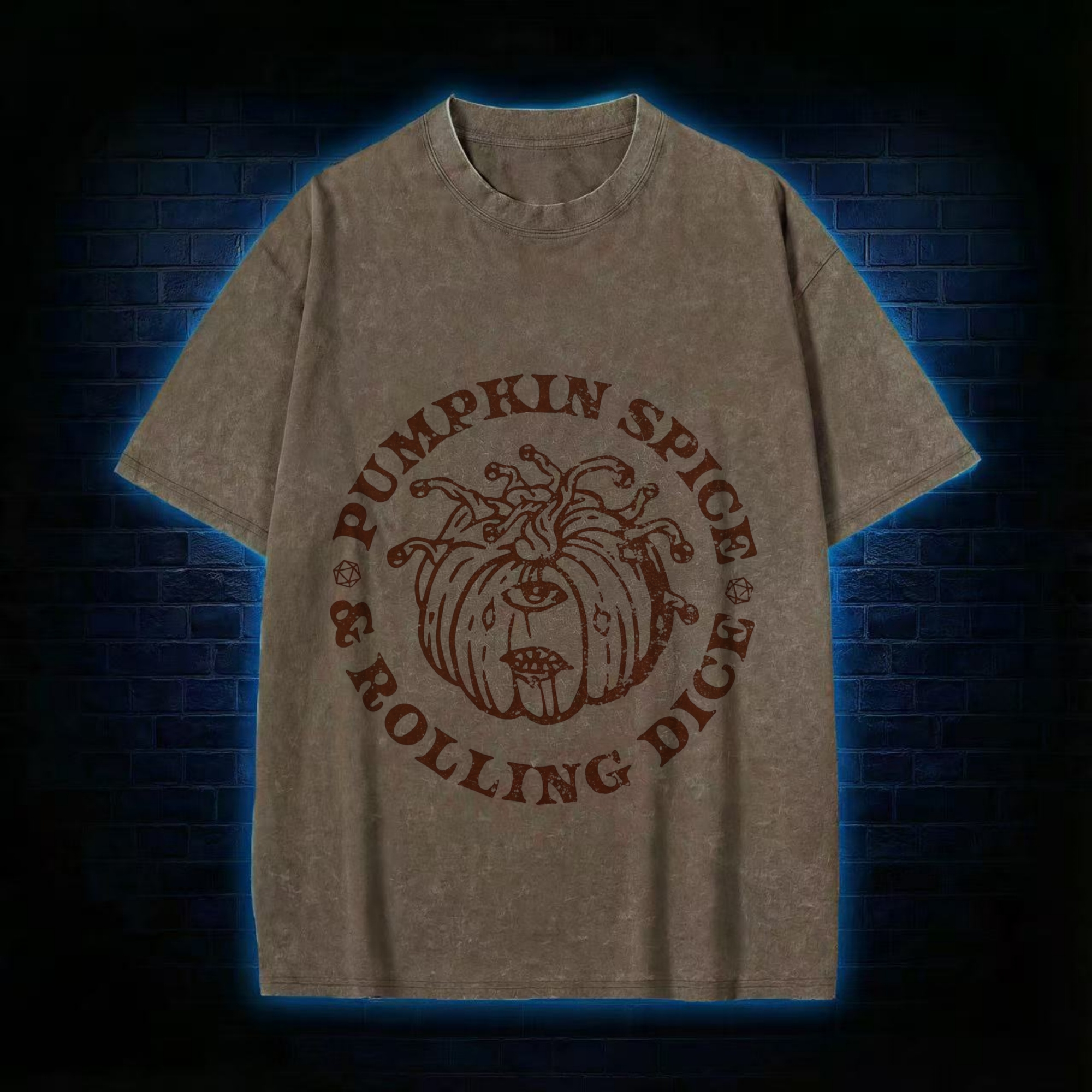 Pumpkin Spice and Rolling Dice Washed T-shirt