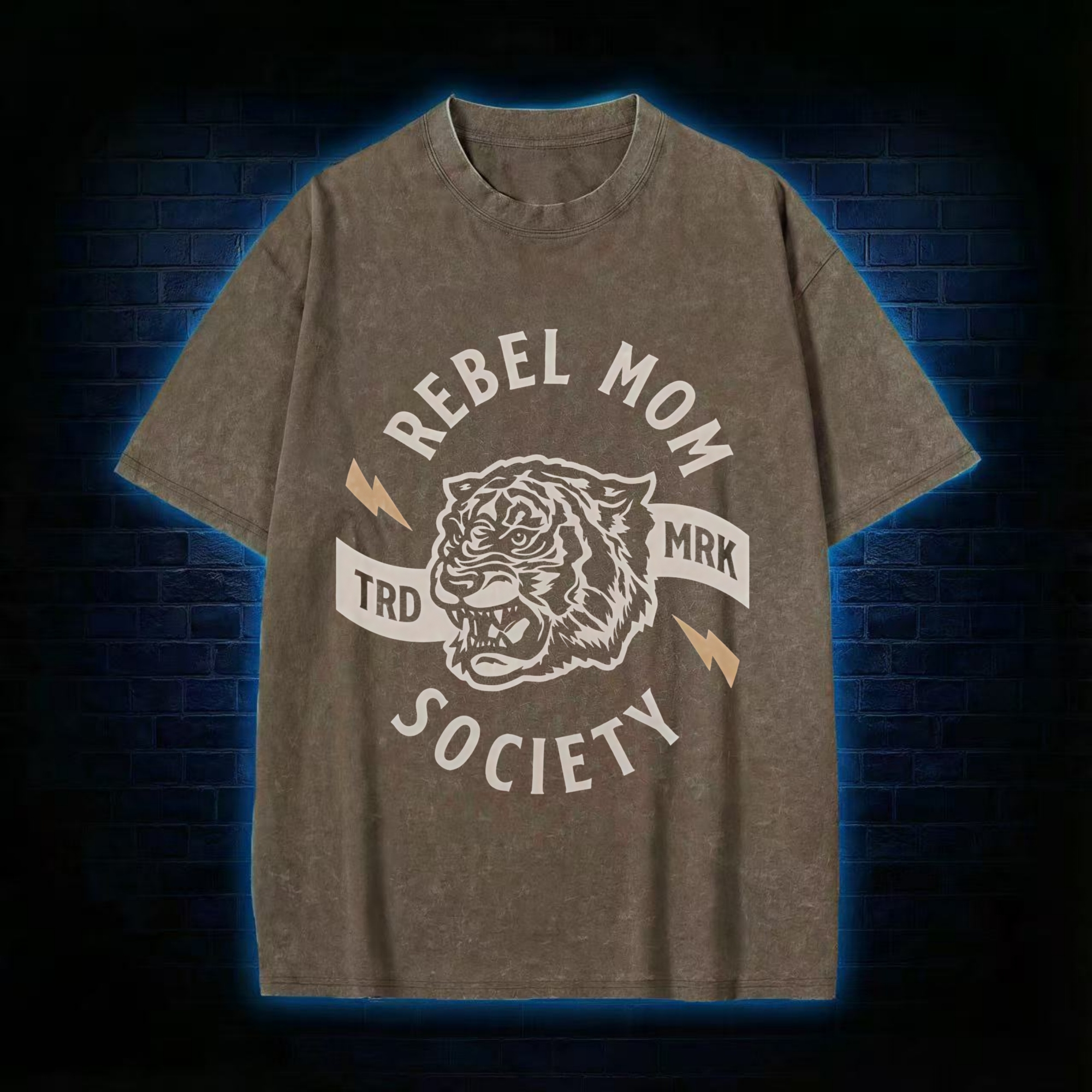 Rebel Mom Society Tiger Washed T-shirt