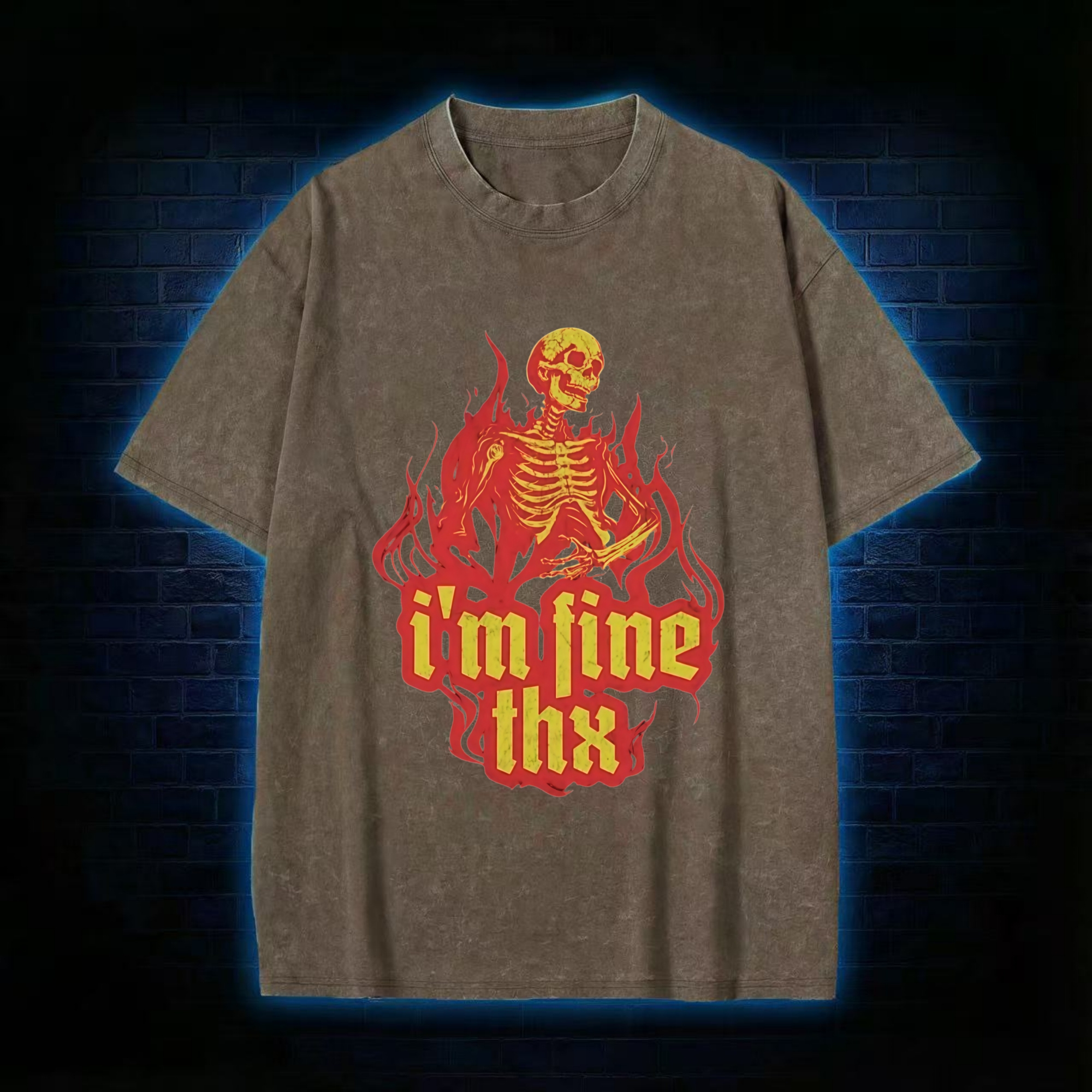 I'm Fine Thx Washed T-shirt