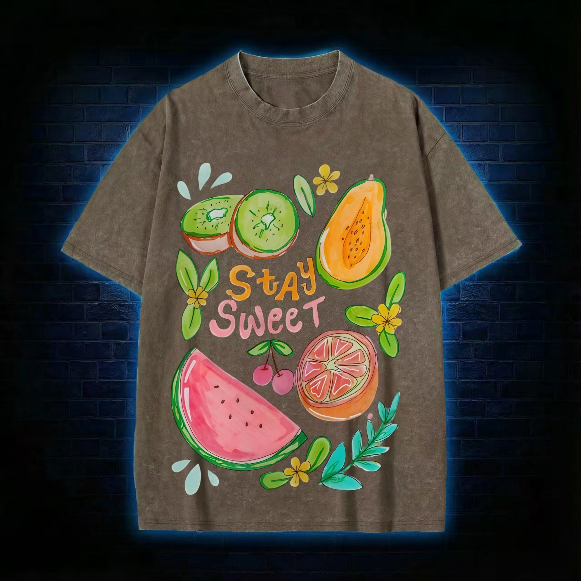 Stay Sweet Fruits Unisex Vintage T-shirt