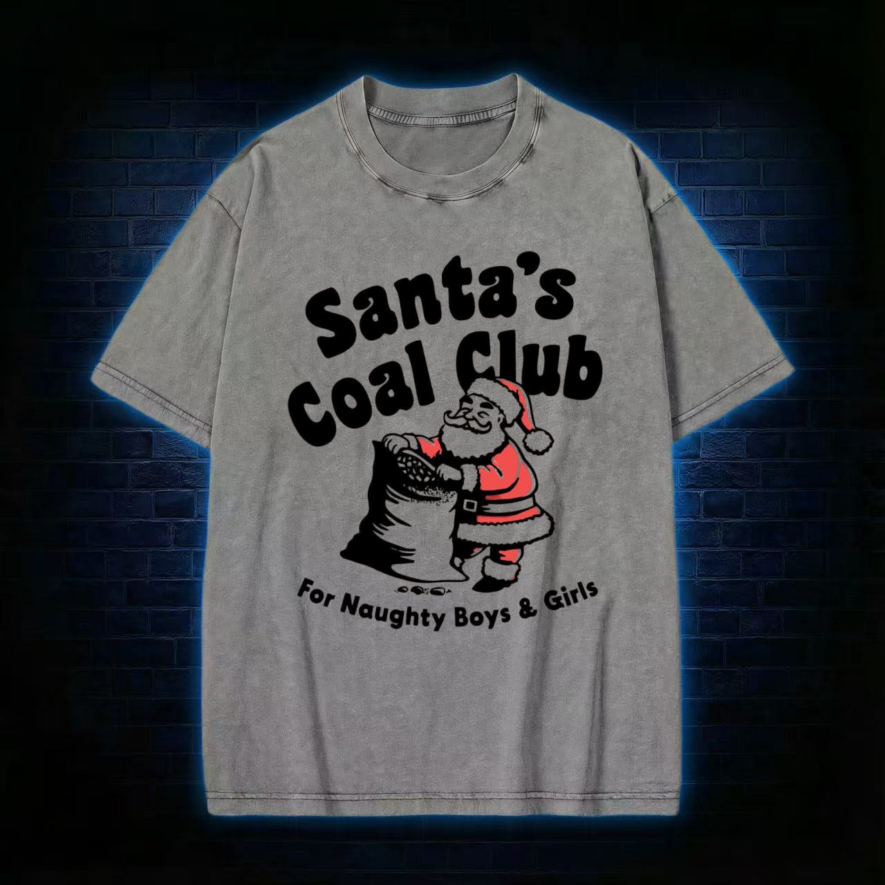 Santa's Coal Club Washed T-shirt
