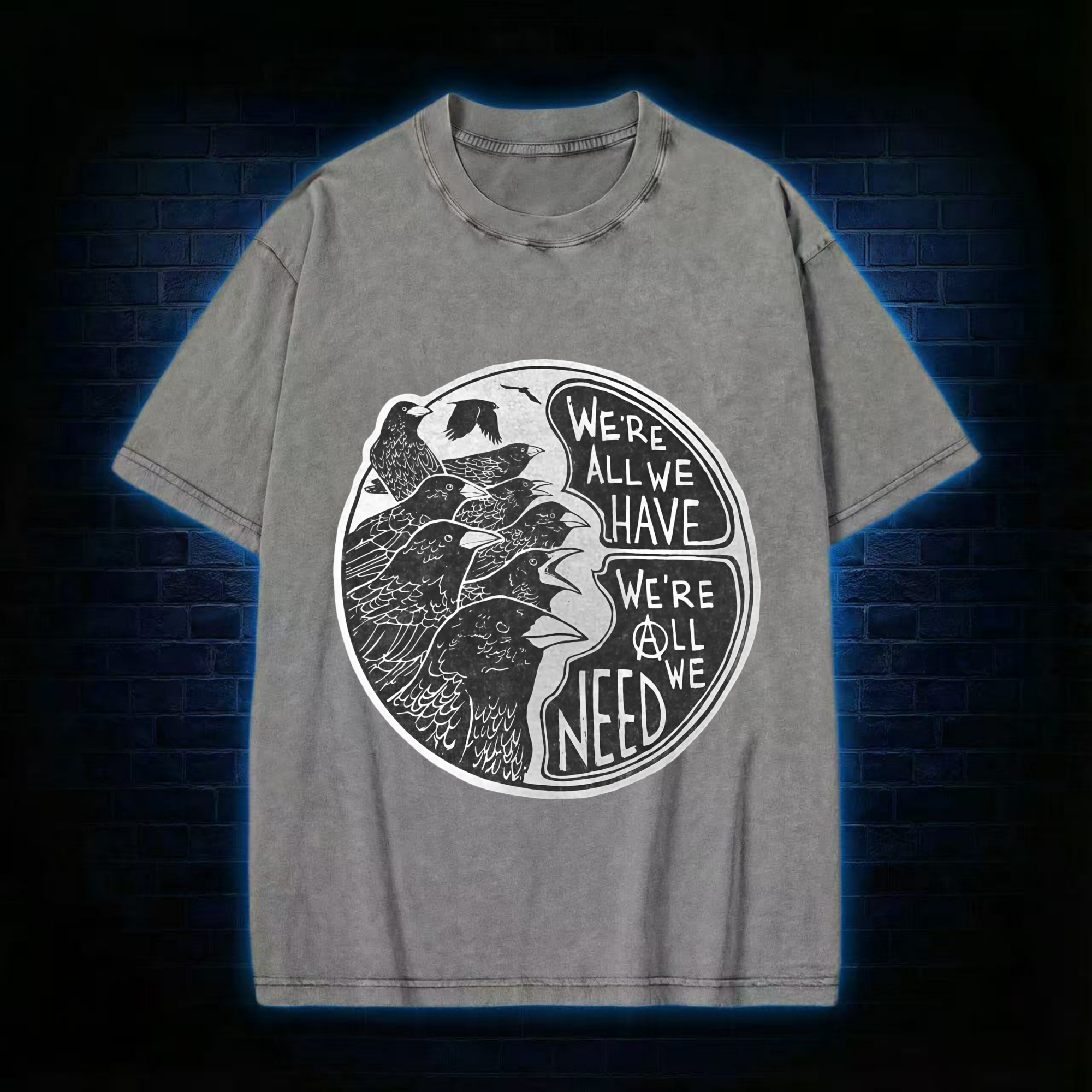 Anarchy Crows Washed T-shirt