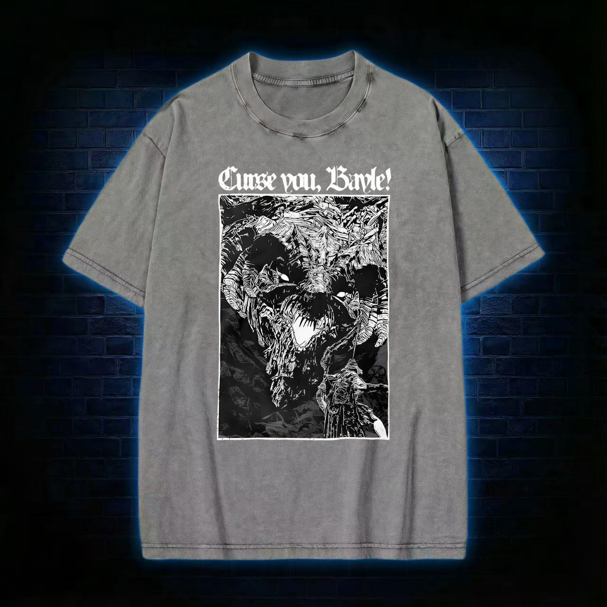 Curse You Bayle! Washed T-shirt