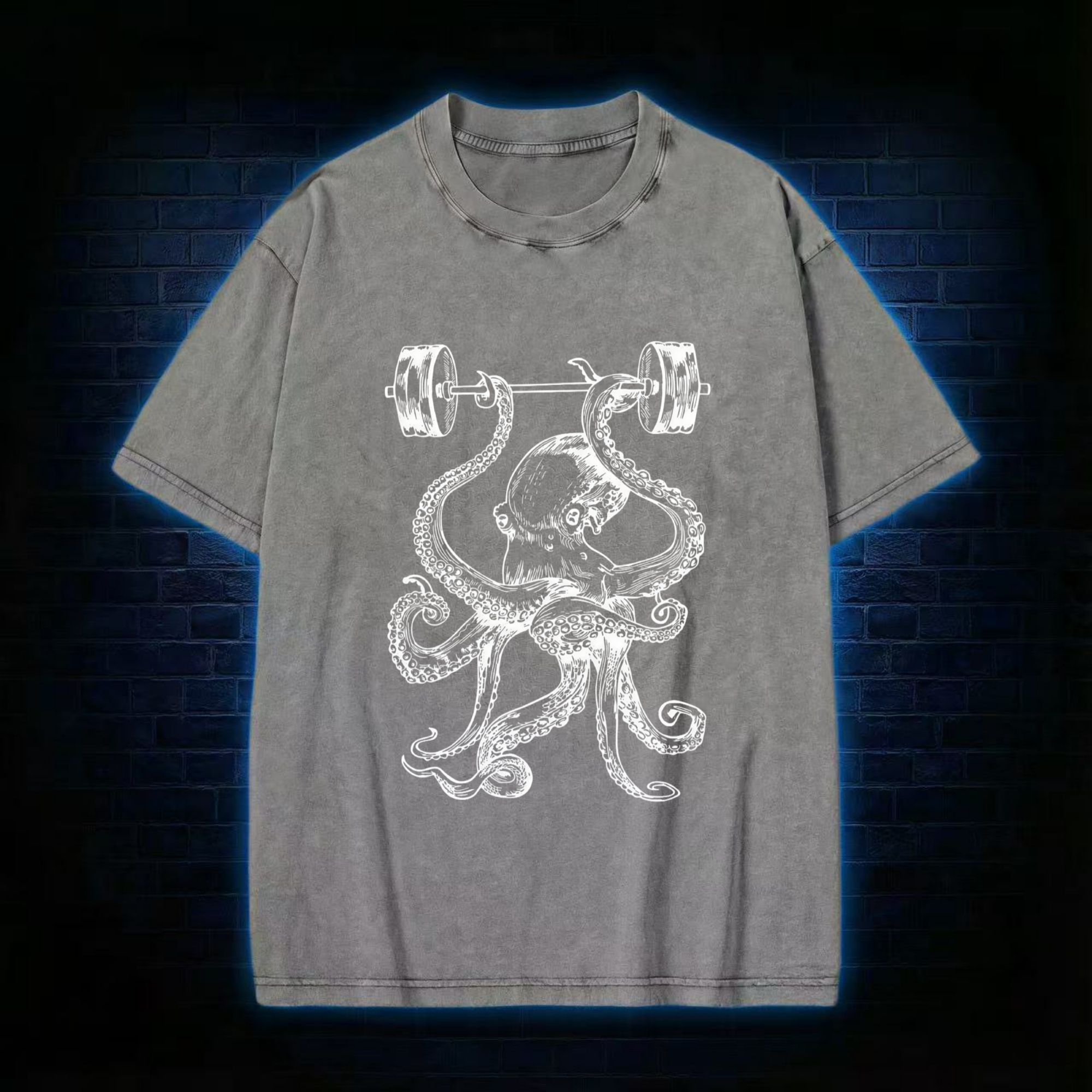 Octopus Weightlifting Washed T-shirt