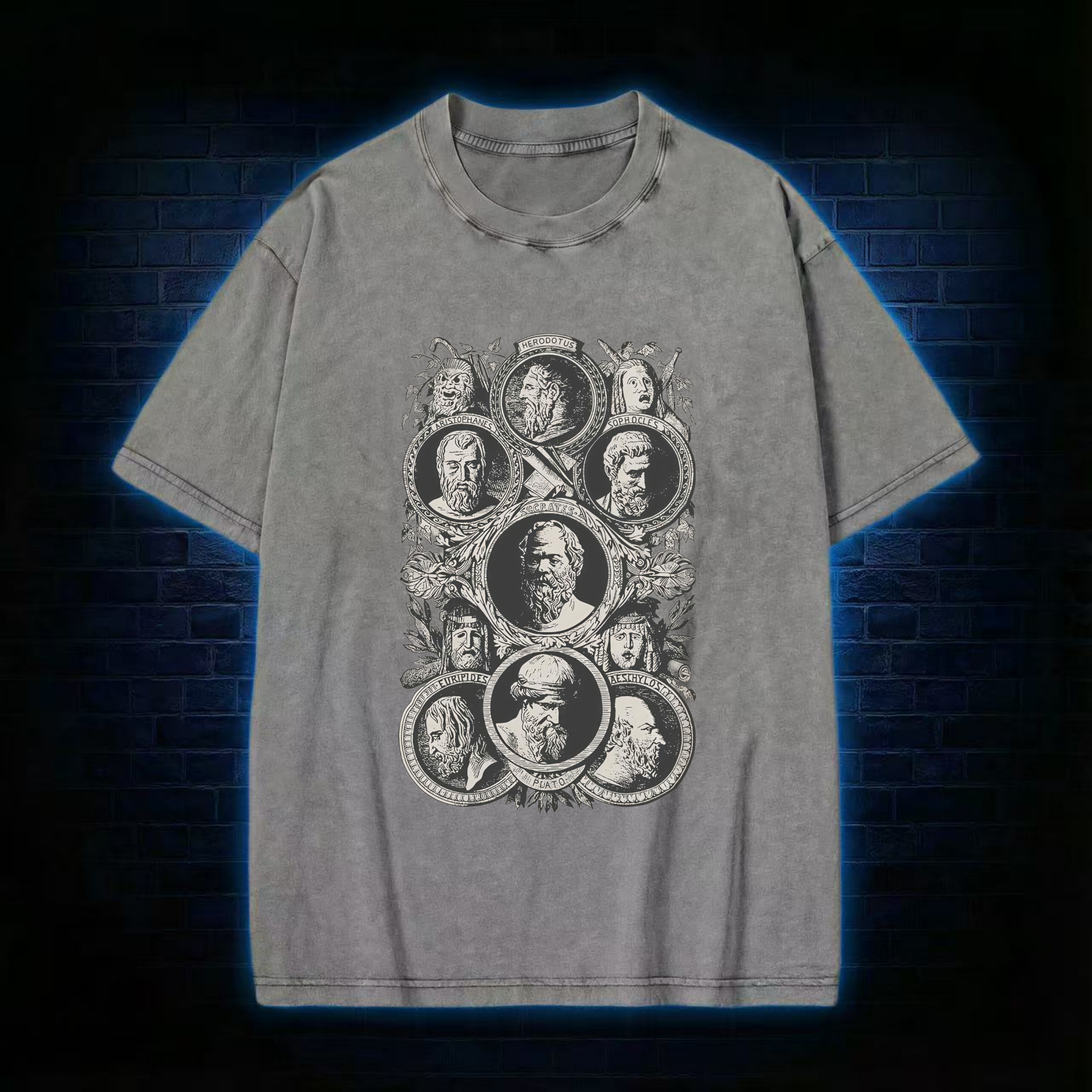 Greek Philosophers Washed T-shirt