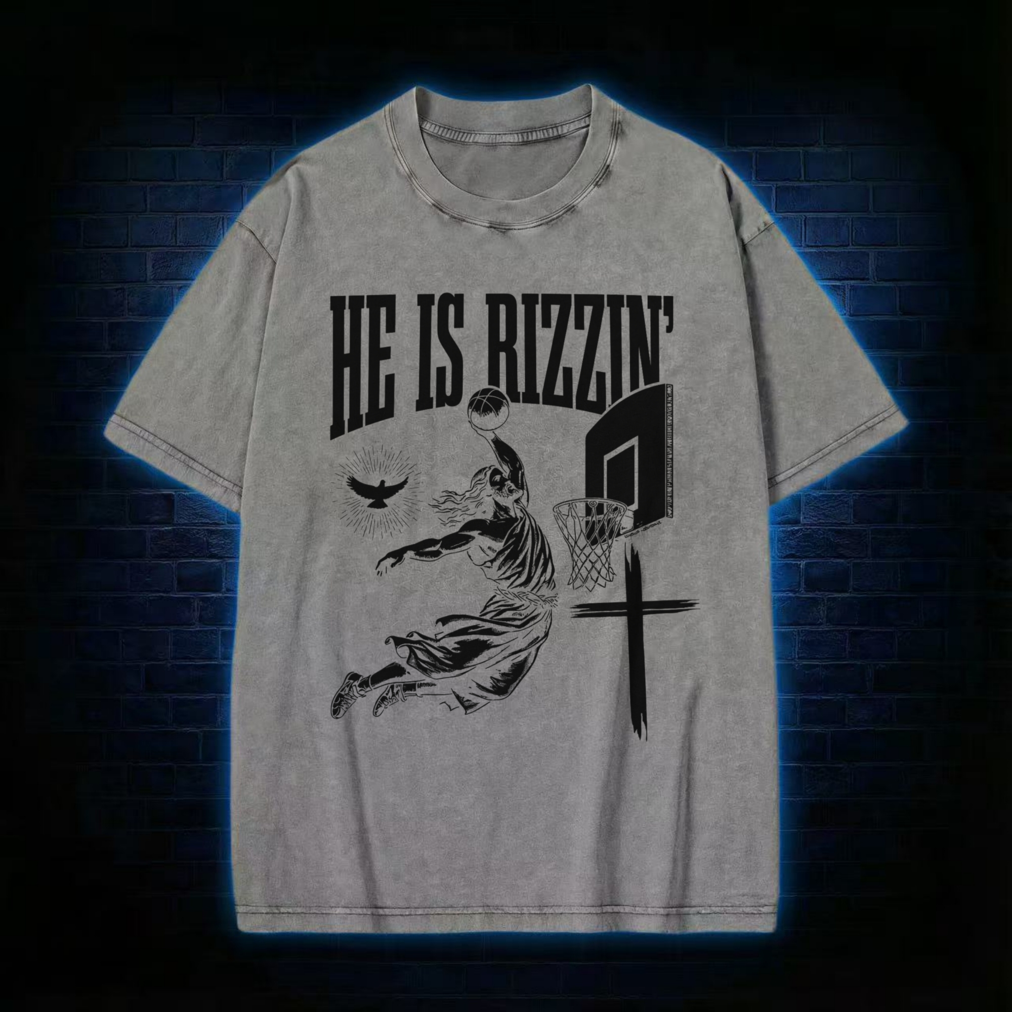 He Is Rizzin' Washed T-shirt