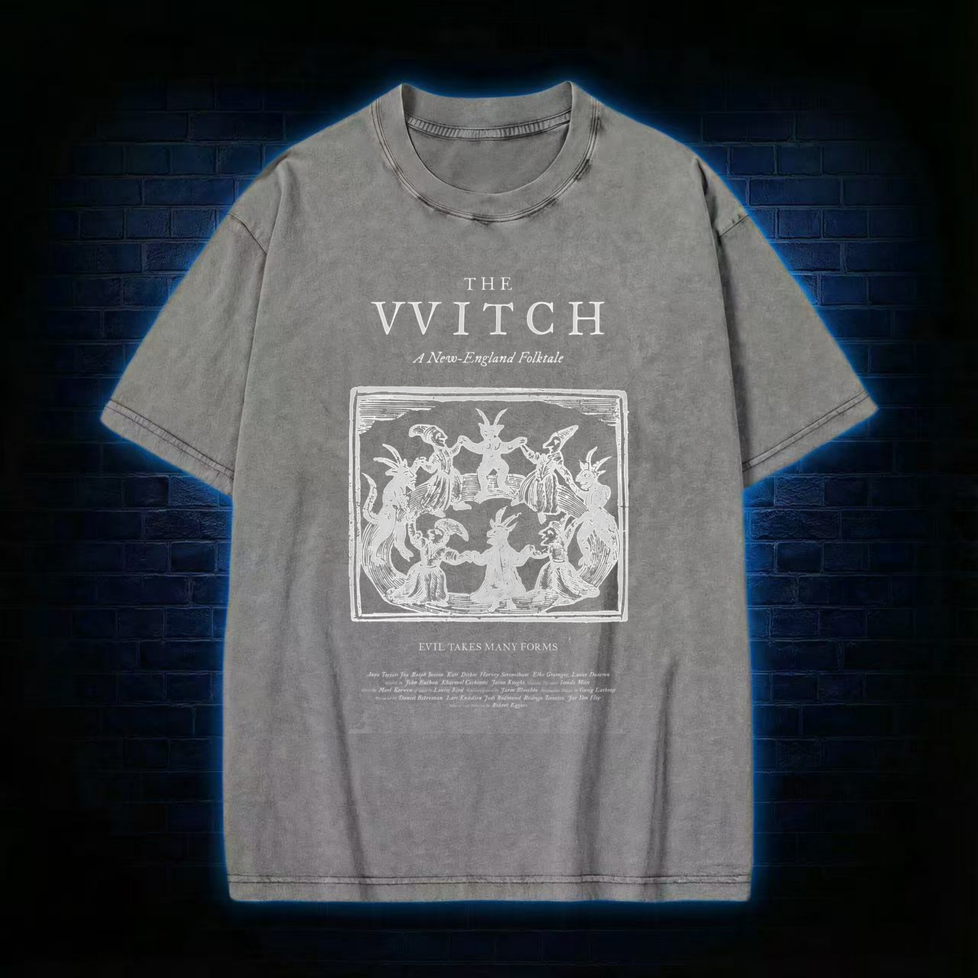 The Witch Retro Horror Folk Washed T-shirt