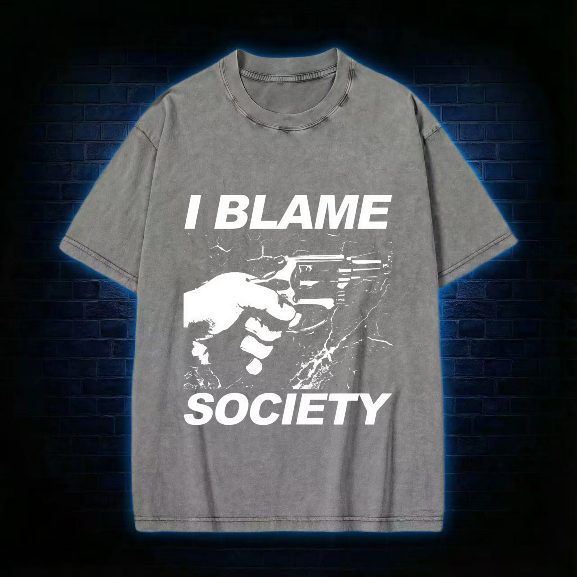 I Blame Society Washed T-shirt