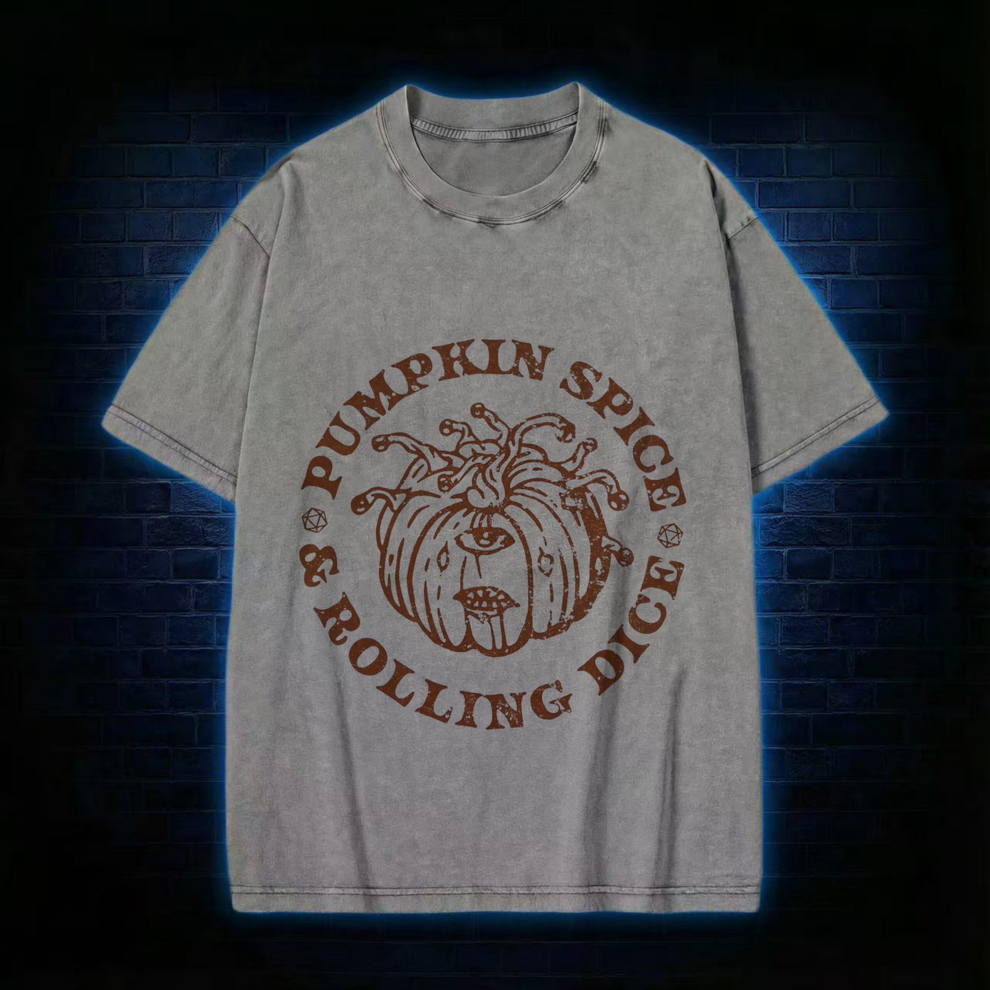 Pumpkin Spice and Rolling Dice Washed T-shirt