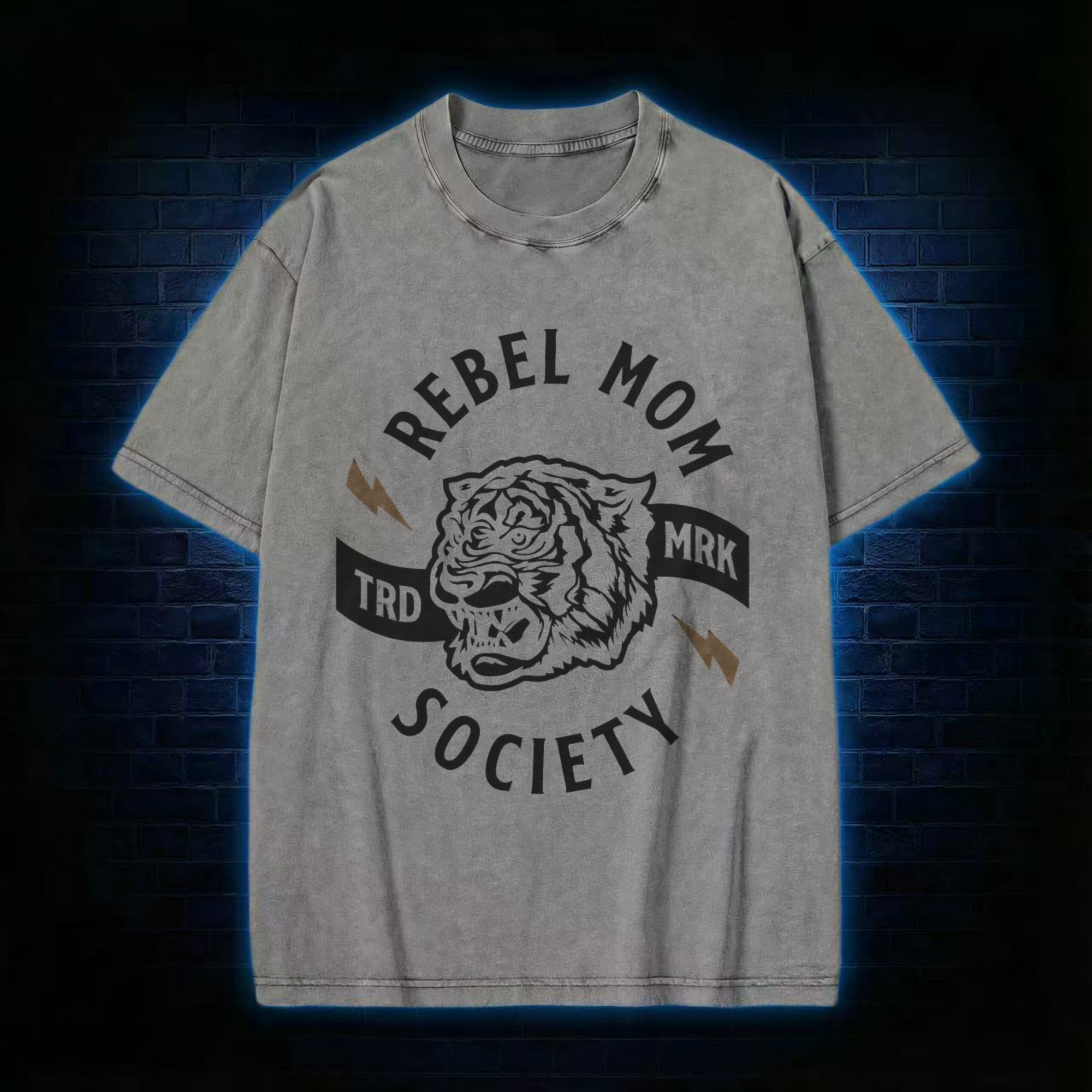 Rebel Mom Society Tiger Washed T-shirt