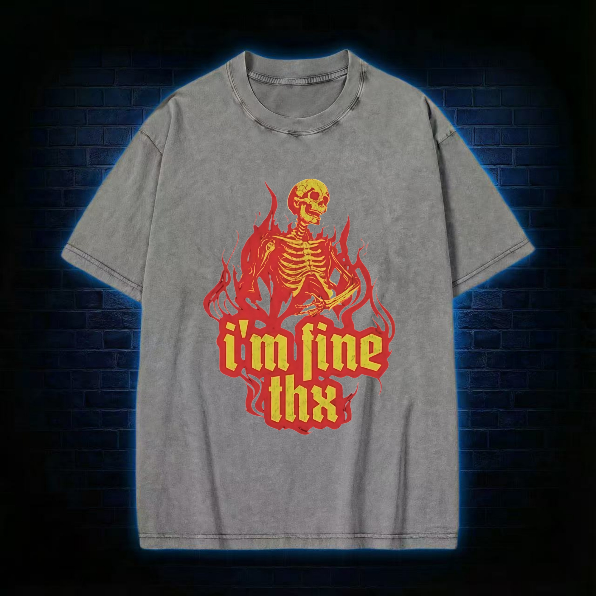 I'm Fine Thx Washed T-shirt