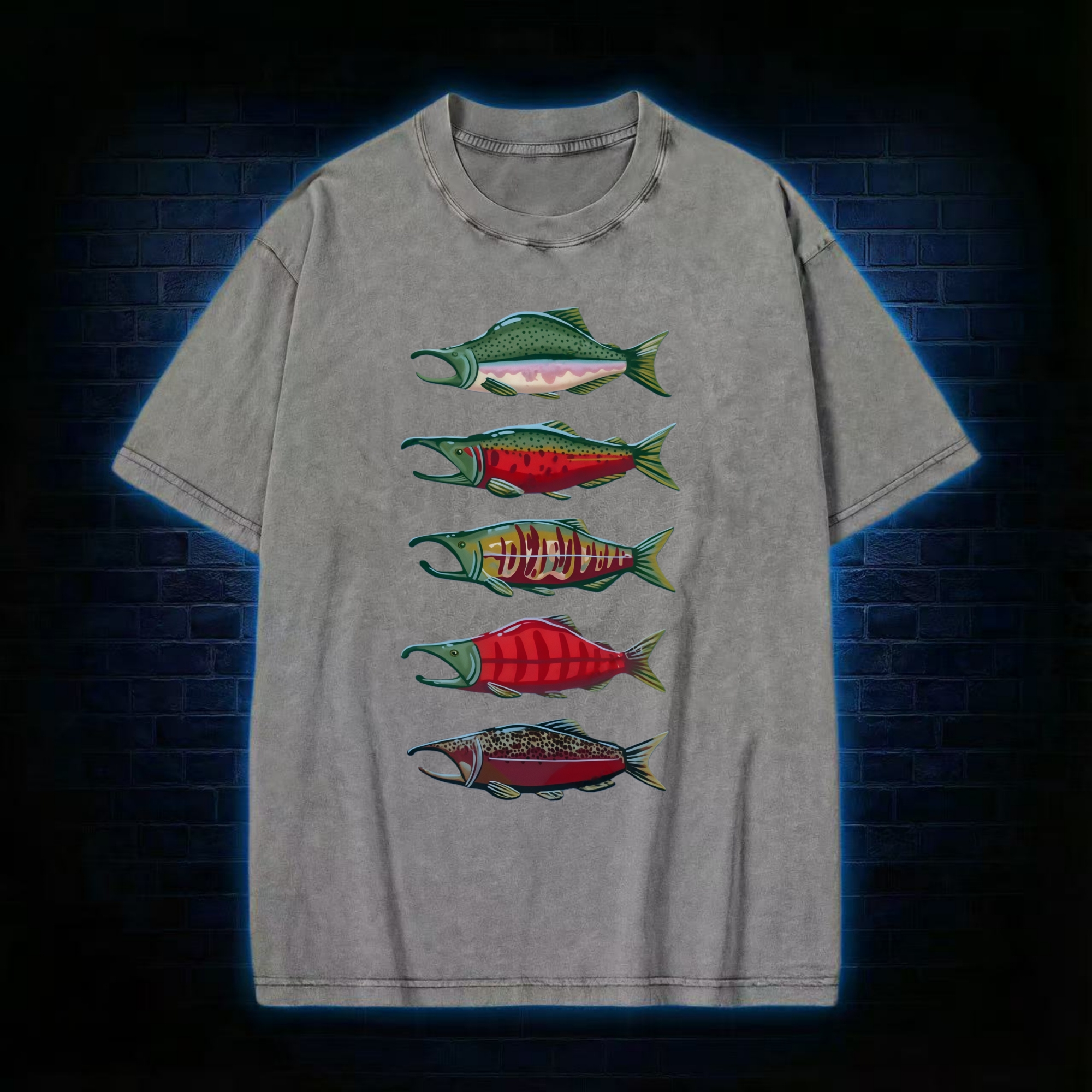 Pacific Salmon Five Washed T-shirt