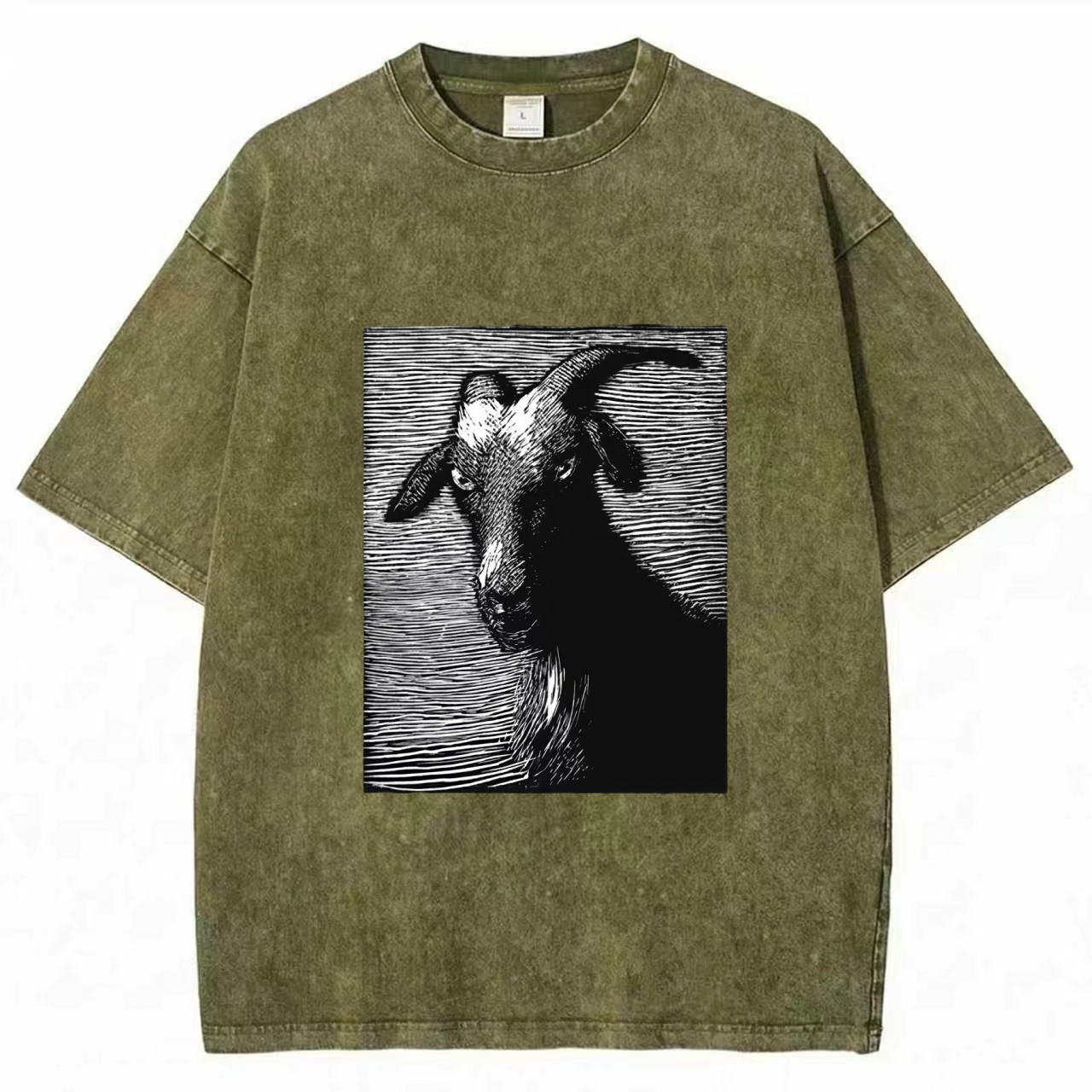 Satanic goat Washed T-shirt