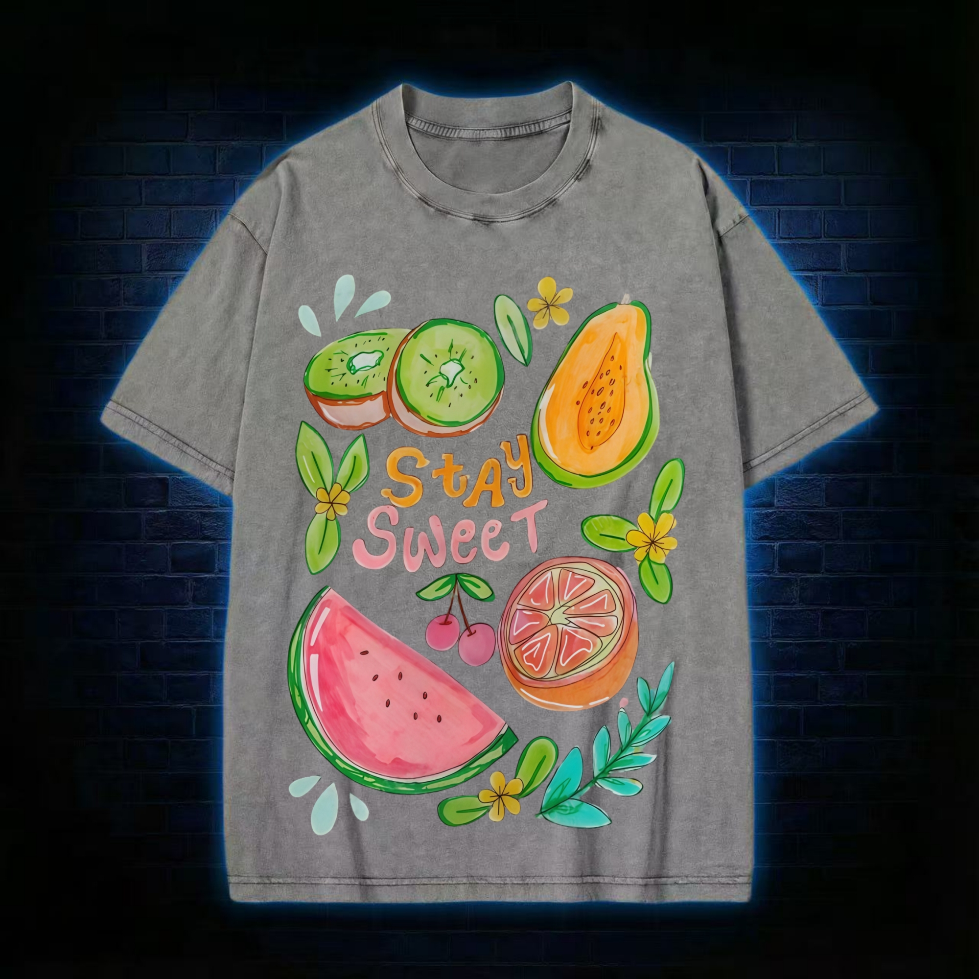 Stay Sweet Fruits Unisex Vintage T-shirt