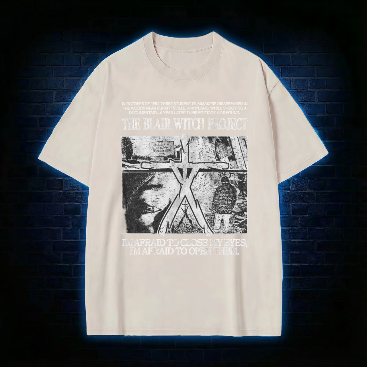 I'm Afrid to Close My Eyes Retro Washed T-shirt