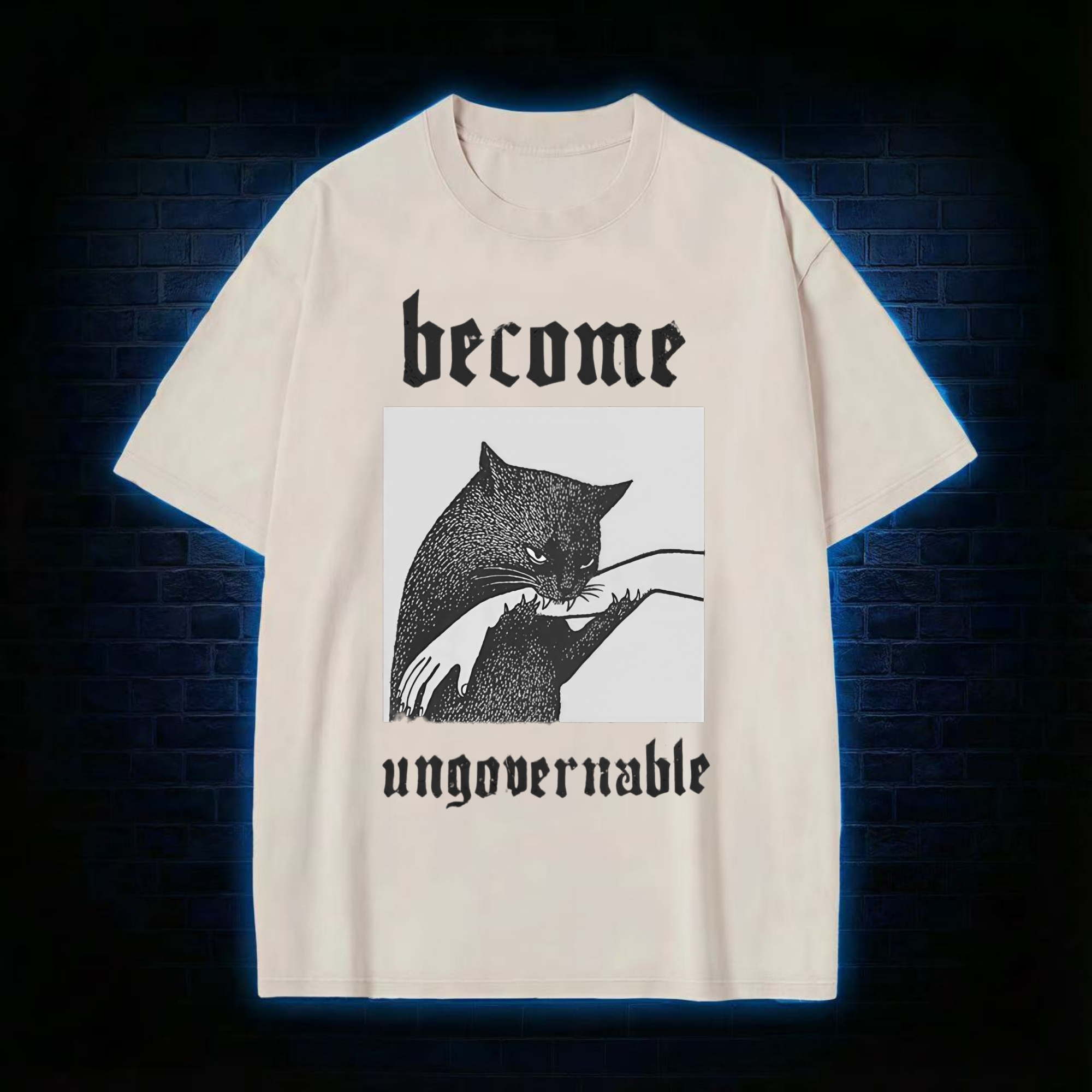 Become Ungovernable Funny Cat Washed T-shirt