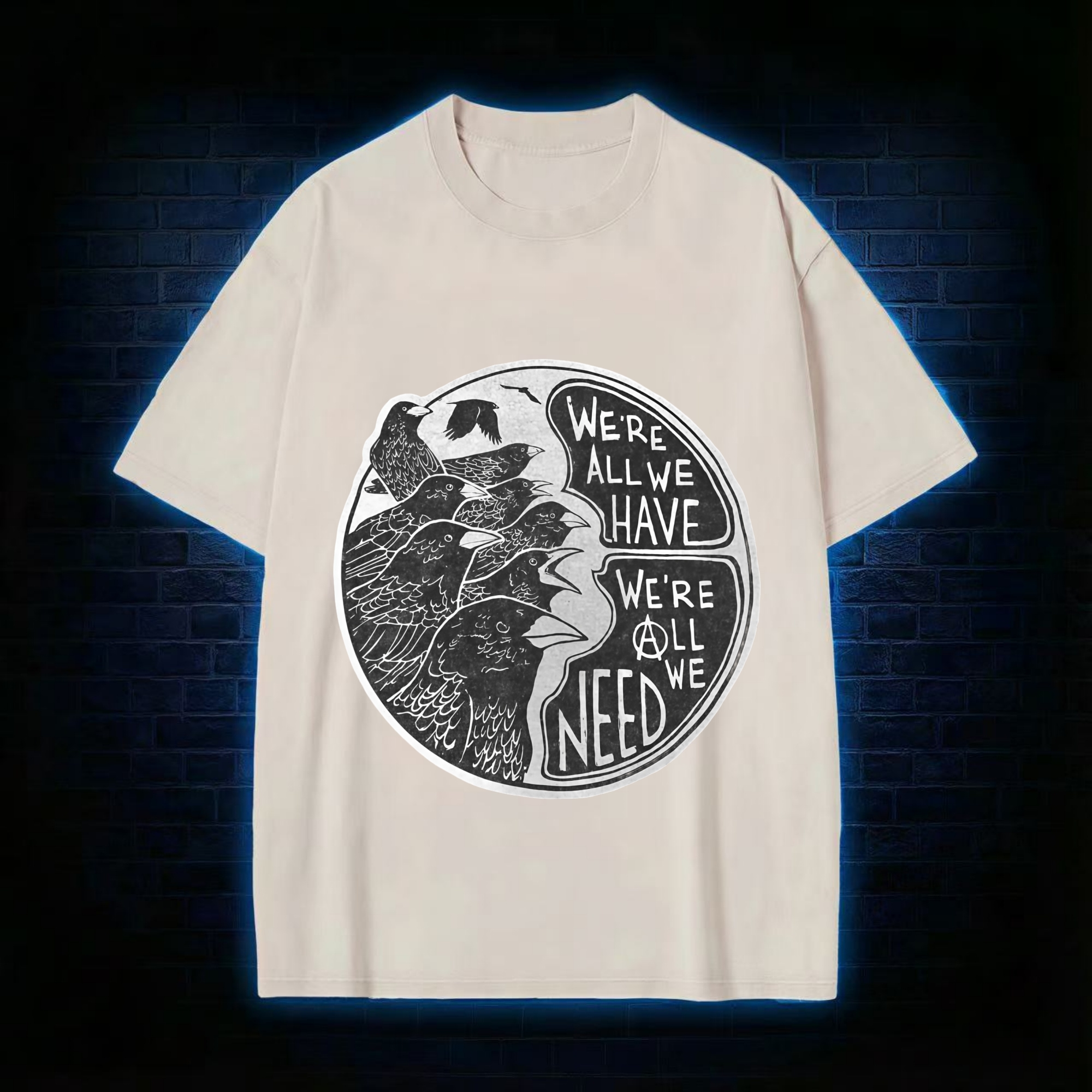 Anarchy Crows Washed T-shirt