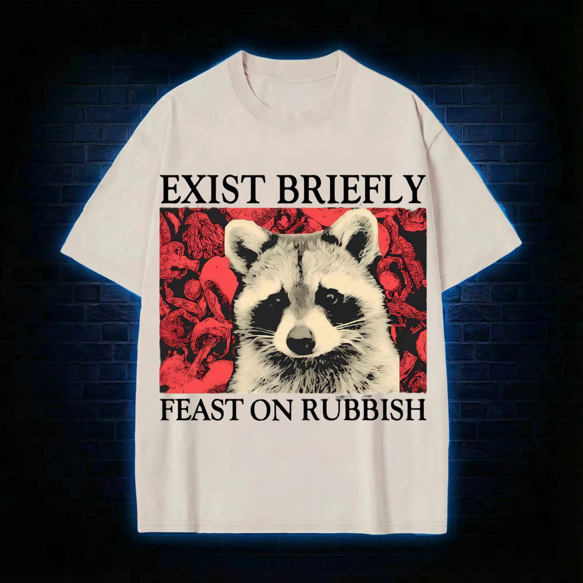 Exist Briefly Feast On Rubbish Washed T-shirt