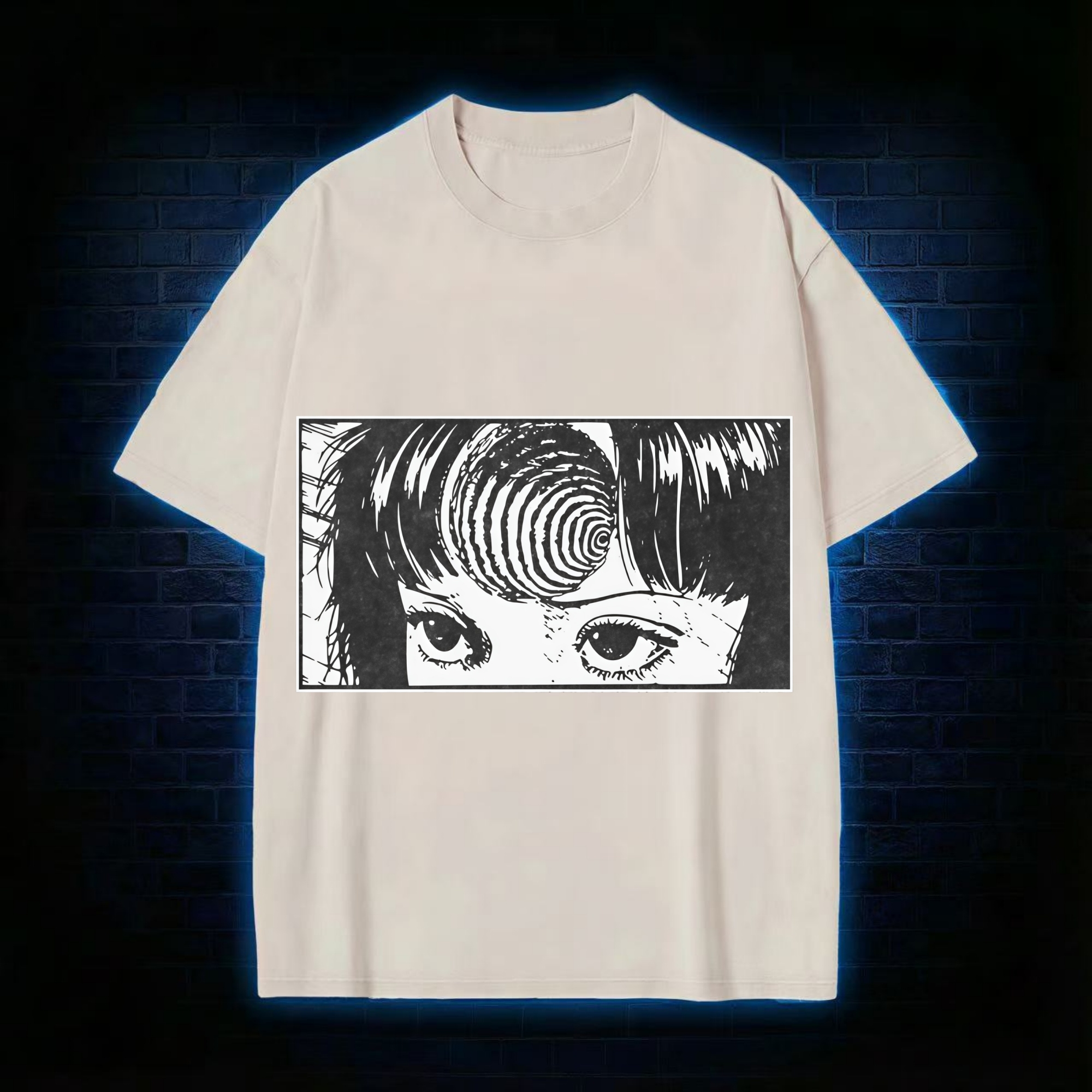 Creepy Girl Eyes, Spiral Horror Manga Washed T-shirt