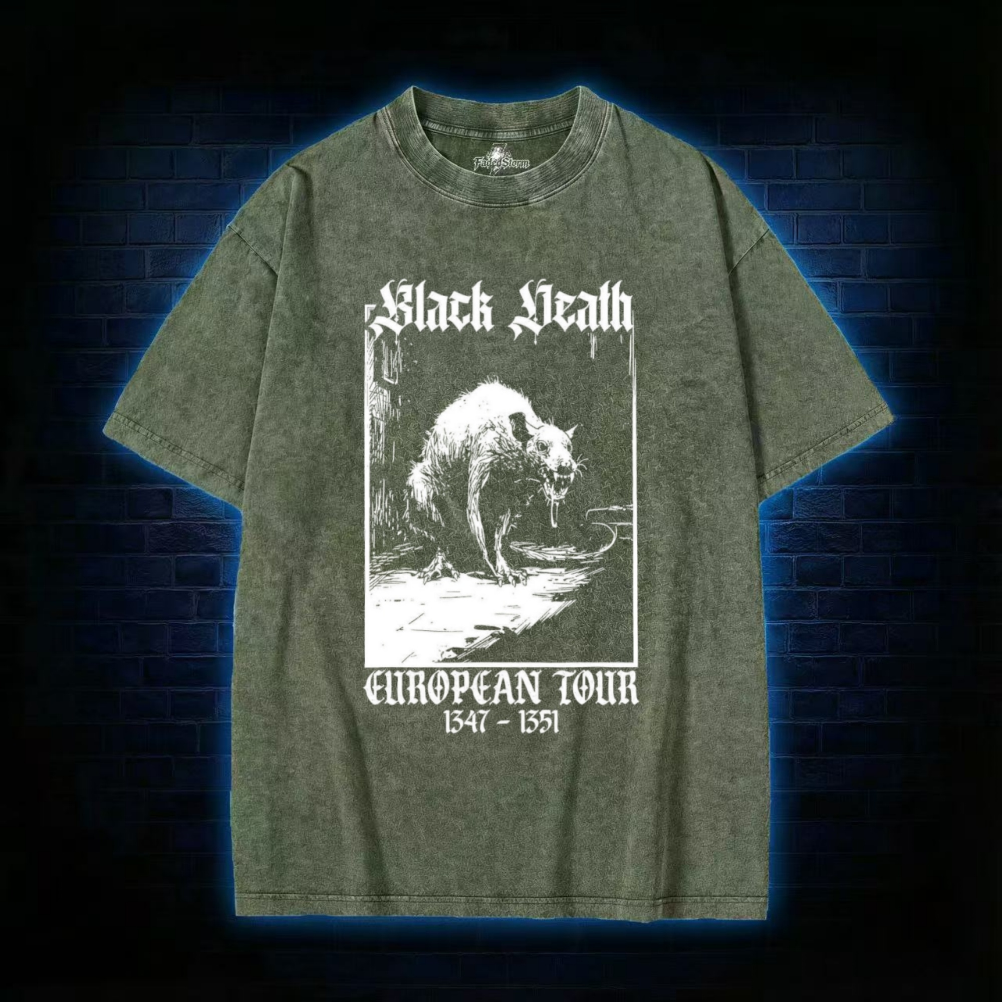 Black Death European Tour 1347-1351 Washed T-shirt