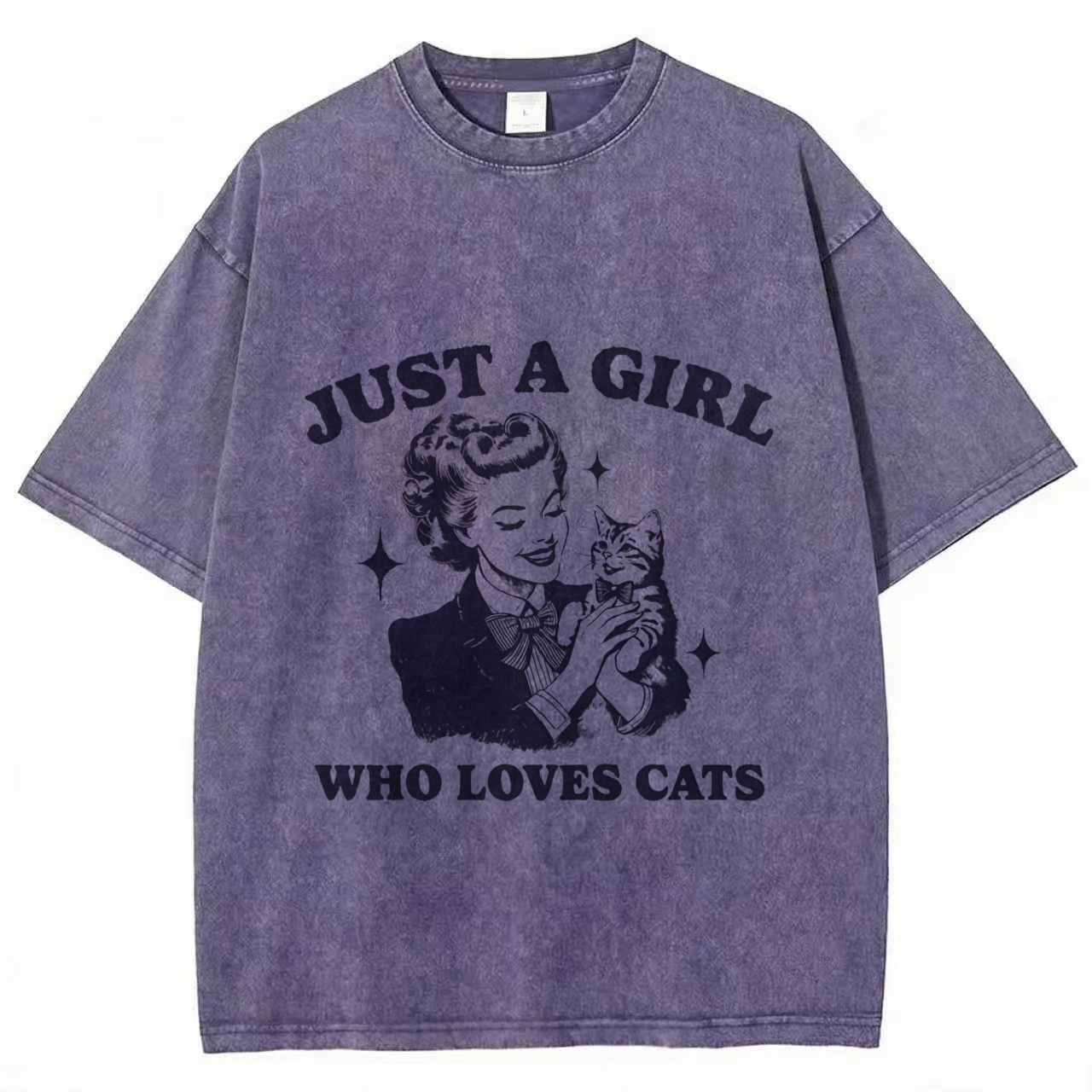 Just a Girl Who Loves Cats Washed T-shirt