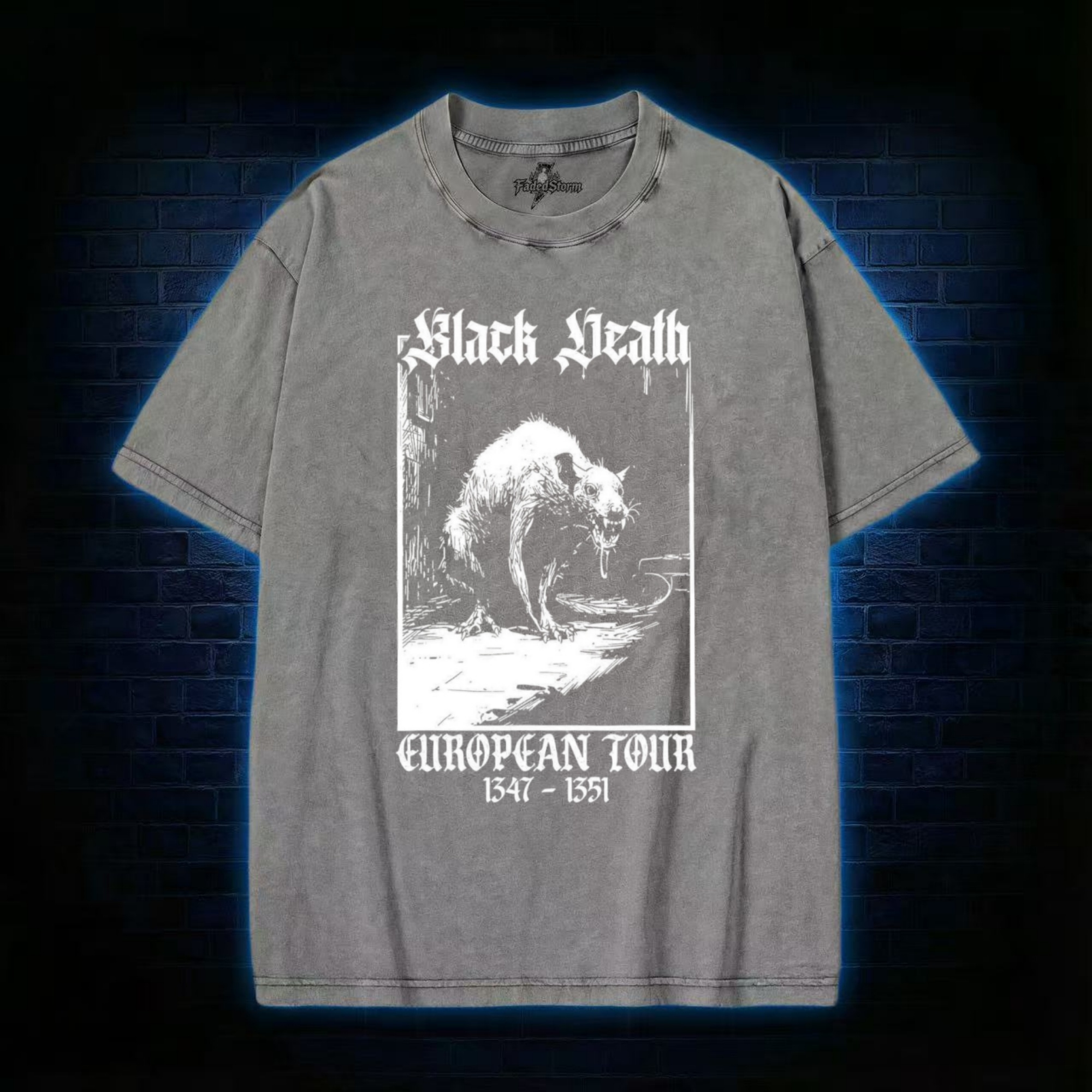Black Death European Tour 1347-1351 Washed T-shirt
