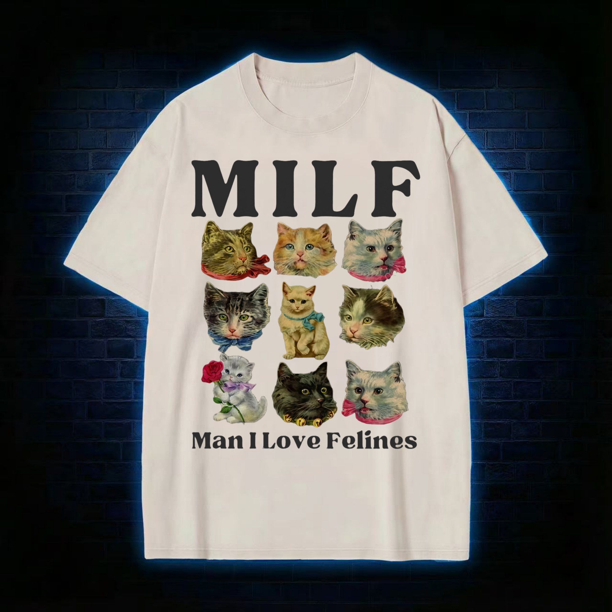 Milf Cats Washed T-shirt