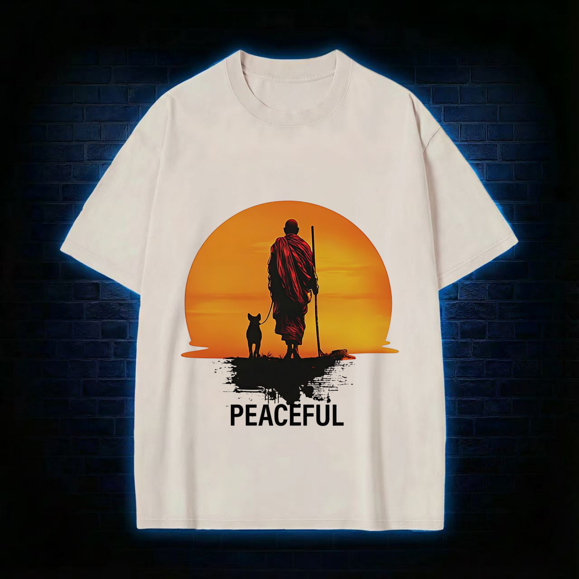 Monk Dog And Sun Washed T-Shirt