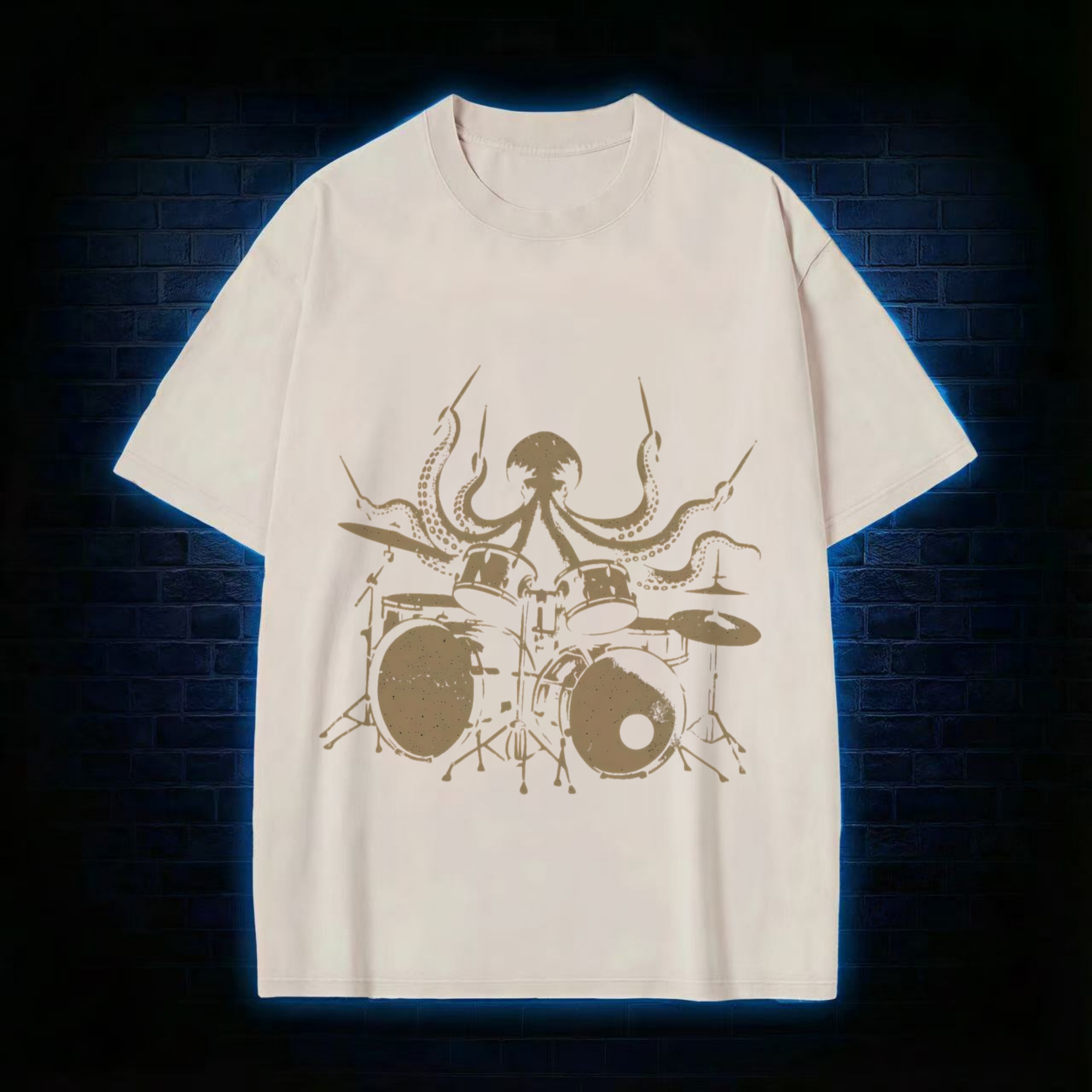 Octopus Drummer Washed T-shirt