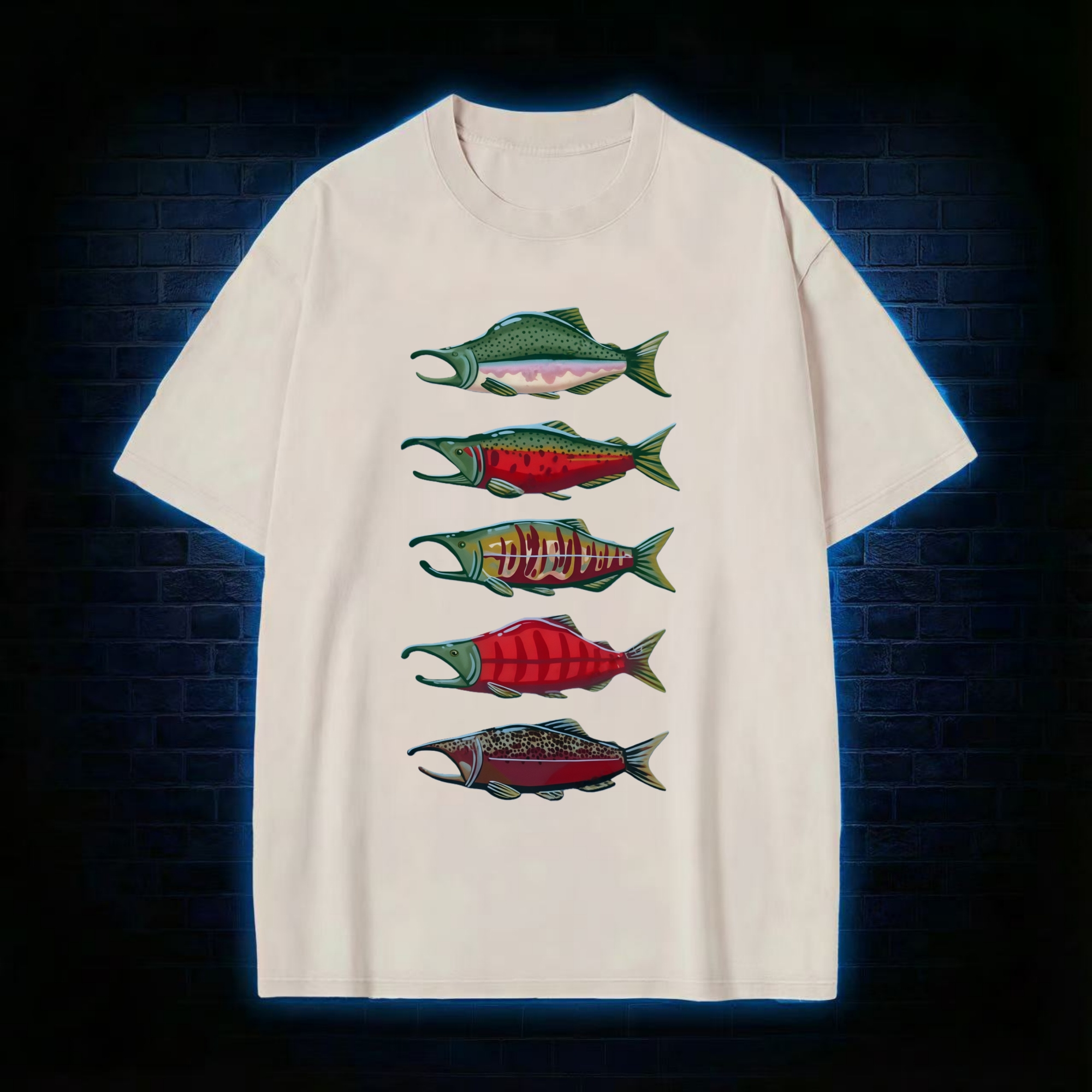 Pacific Salmon Five Washed T-shirt