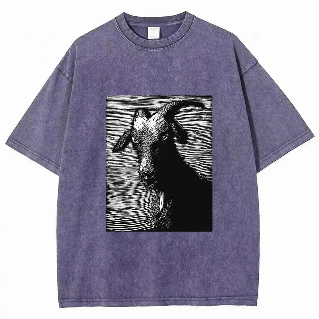 Satanic goat Washed T-shirt