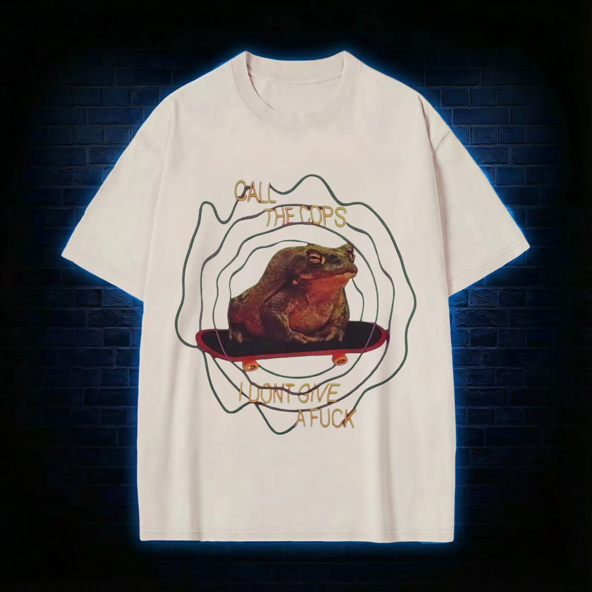 Retro Frog Meme Washed T-shirt