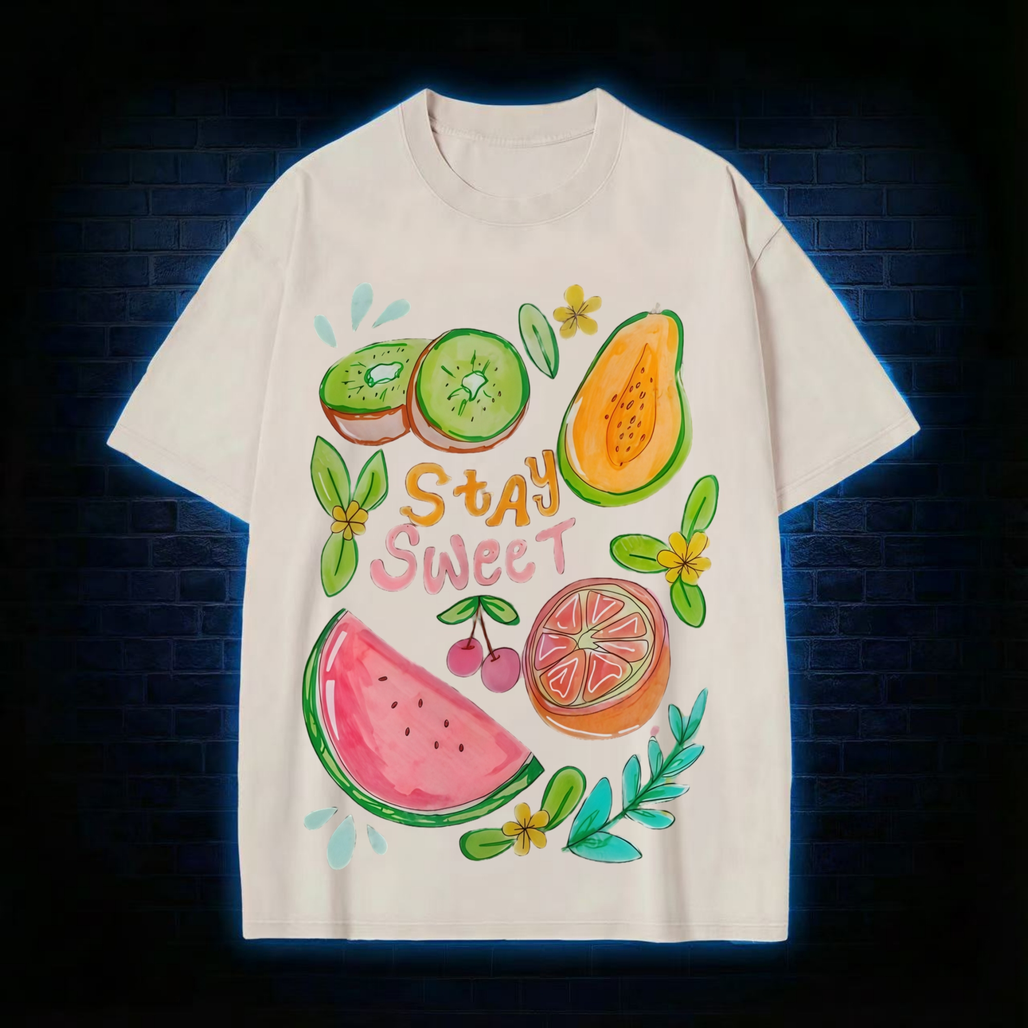Stay Sweet Fruits Unisex Vintage T-shirt