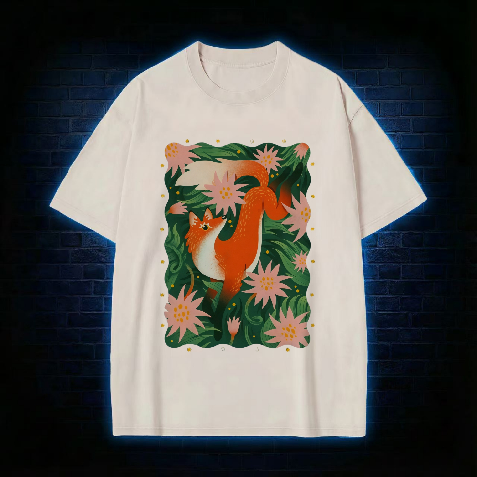 Red Fox In The Jungle Washed T-shirt
