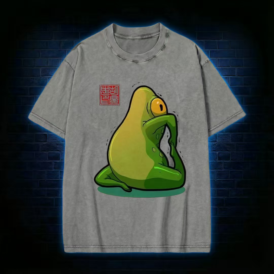Zen Frog Yoga Washed T-shirt