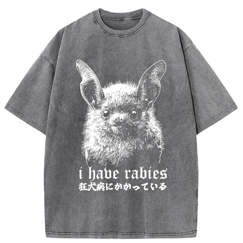 Bats Carry Rabies Washed T-Shirt