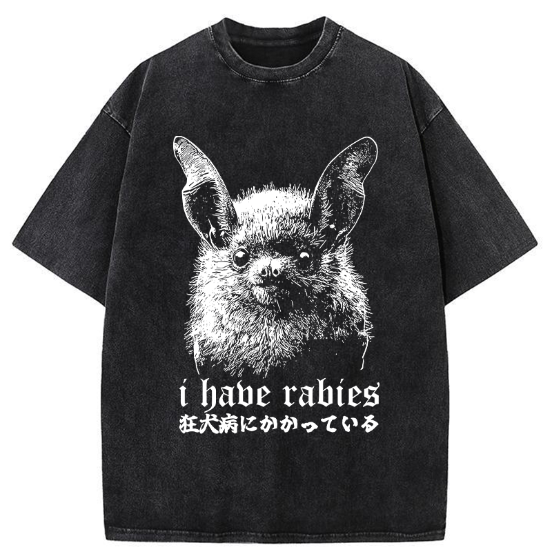 Bats Carry Rabies Washed T-Shirt