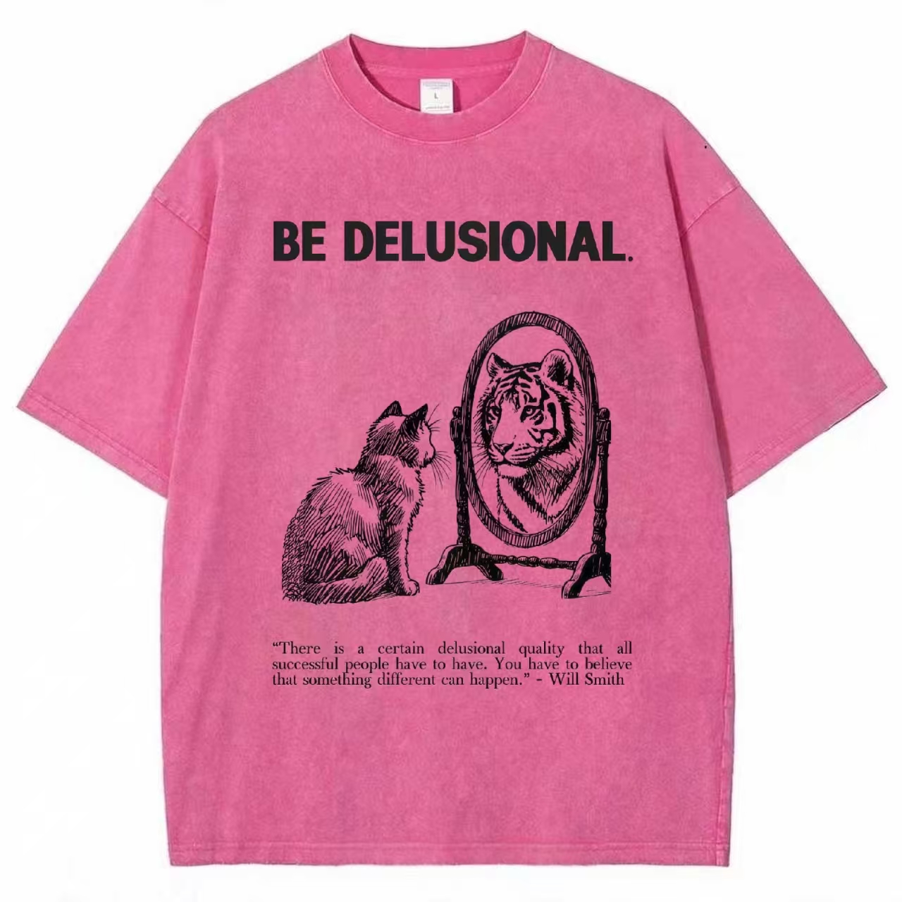 Cat's Delusion Funny Washed T-shirt