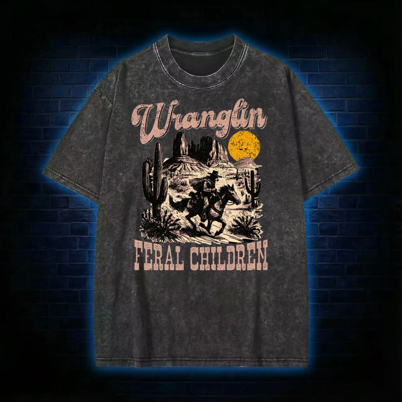 Wranglin' Feral Children Washed T-shirt