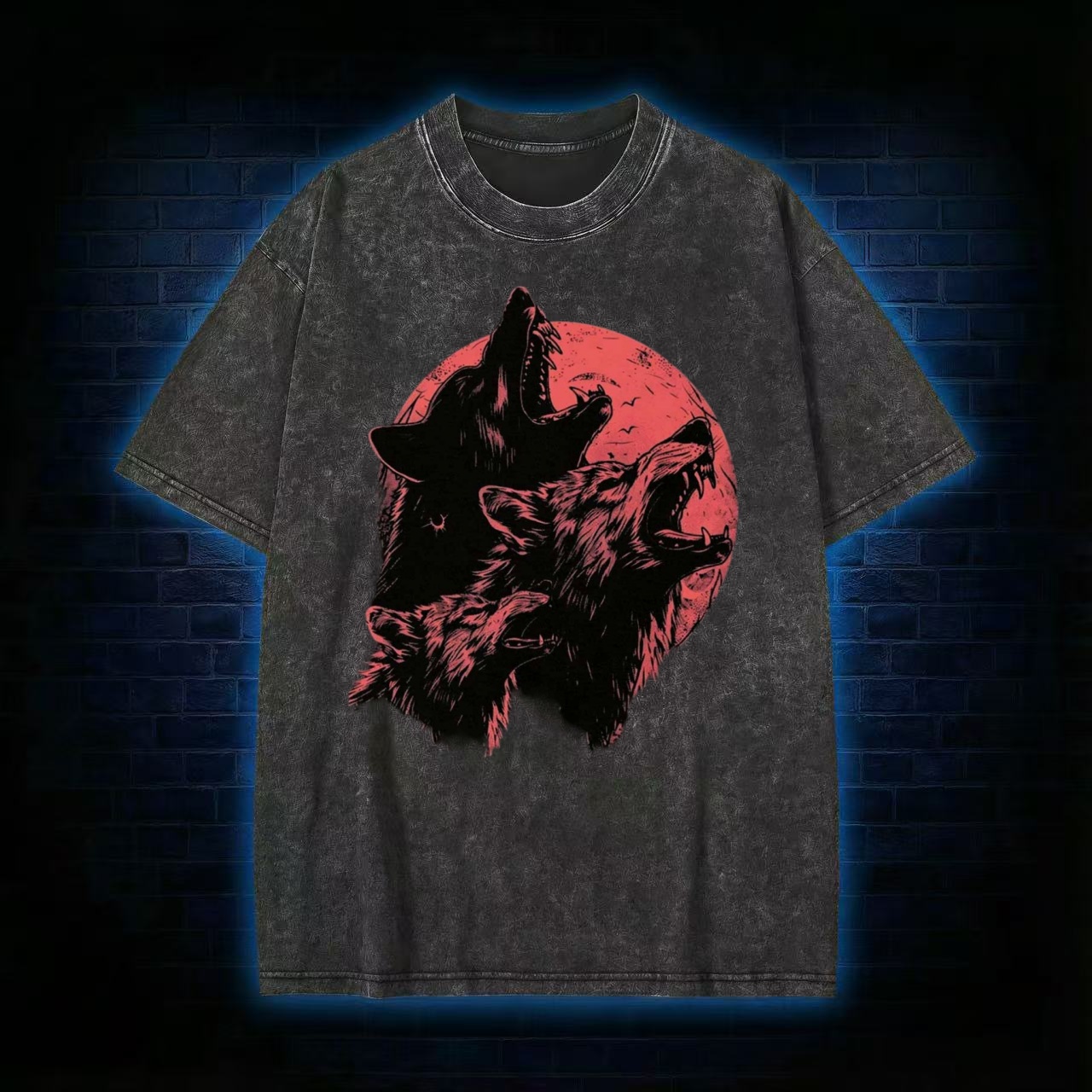 Horror Wolf Washed T-shirt