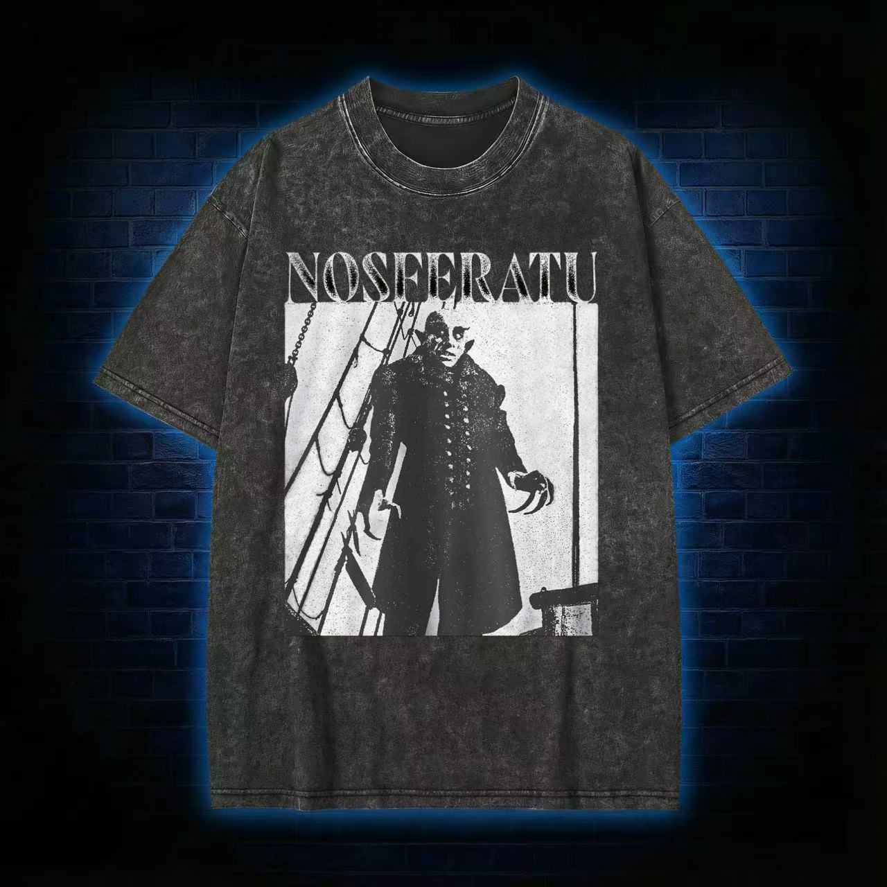 Nosferatu Vintage Horror Poster Washed T-shirt