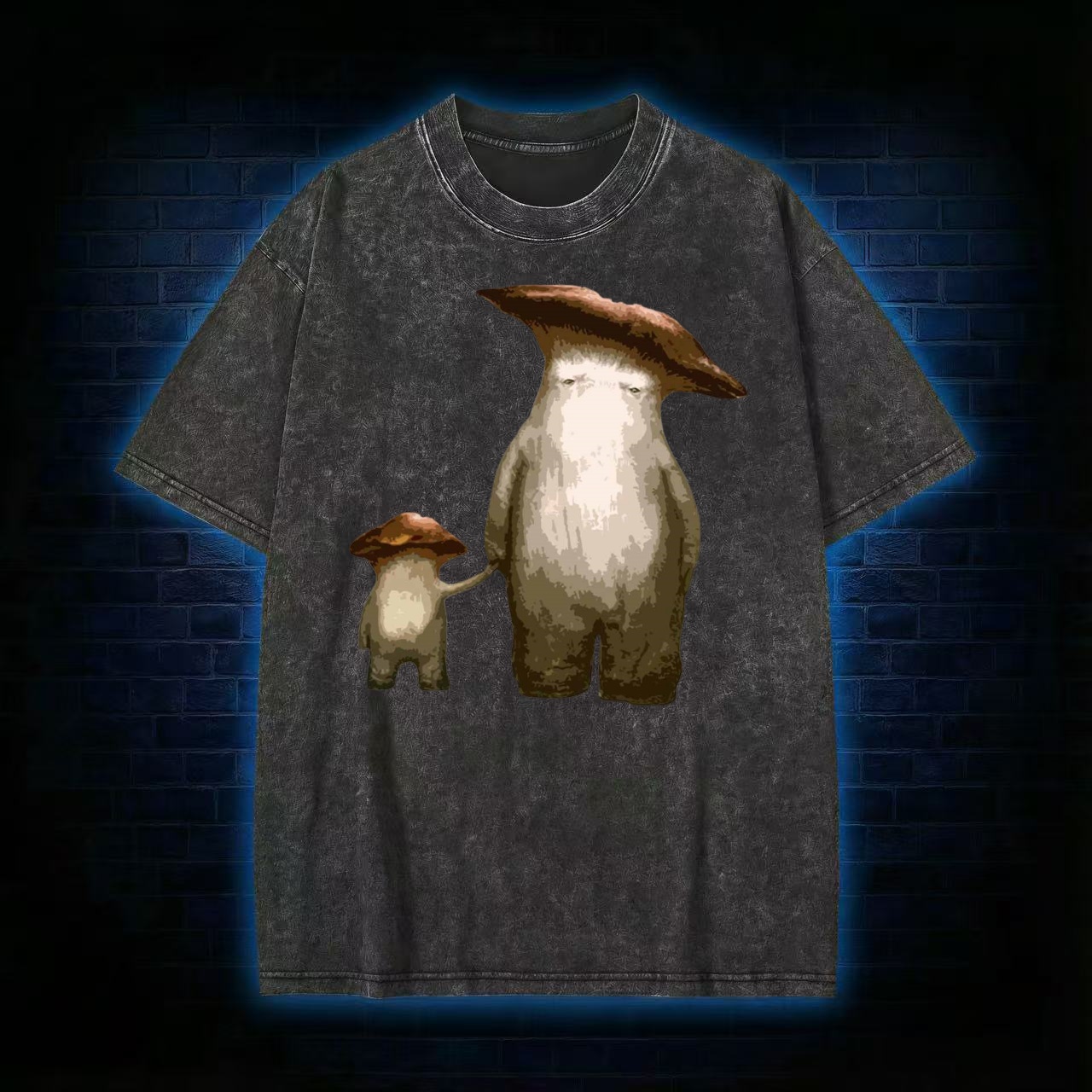 Mushroom Parent & Child Duo Graphic Washed T-shirt