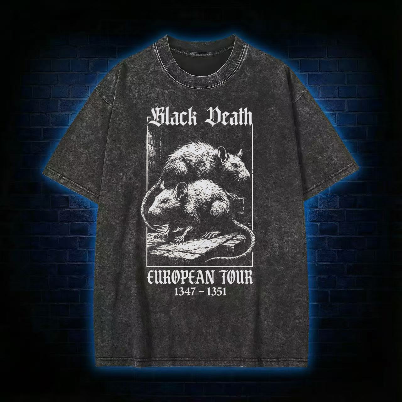 Black Death European Tour 1347-1351 Metal Washed T-shirt
