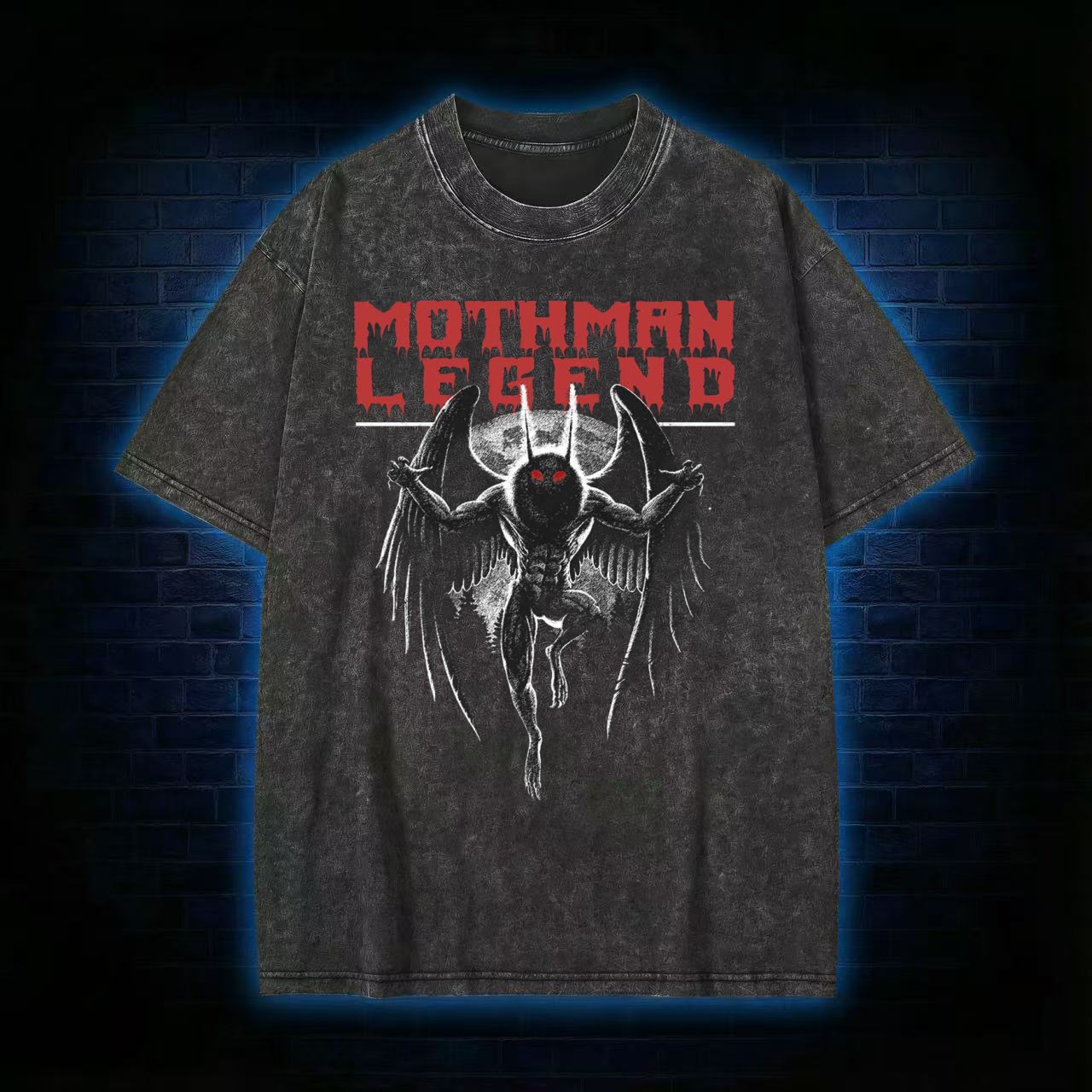 Mothman Legend Horror Washed T-shirt