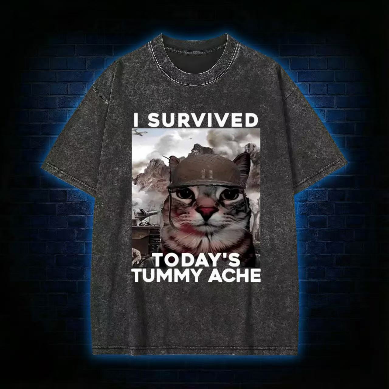 I Survived Today's Tummy Ache Washed T-shirt