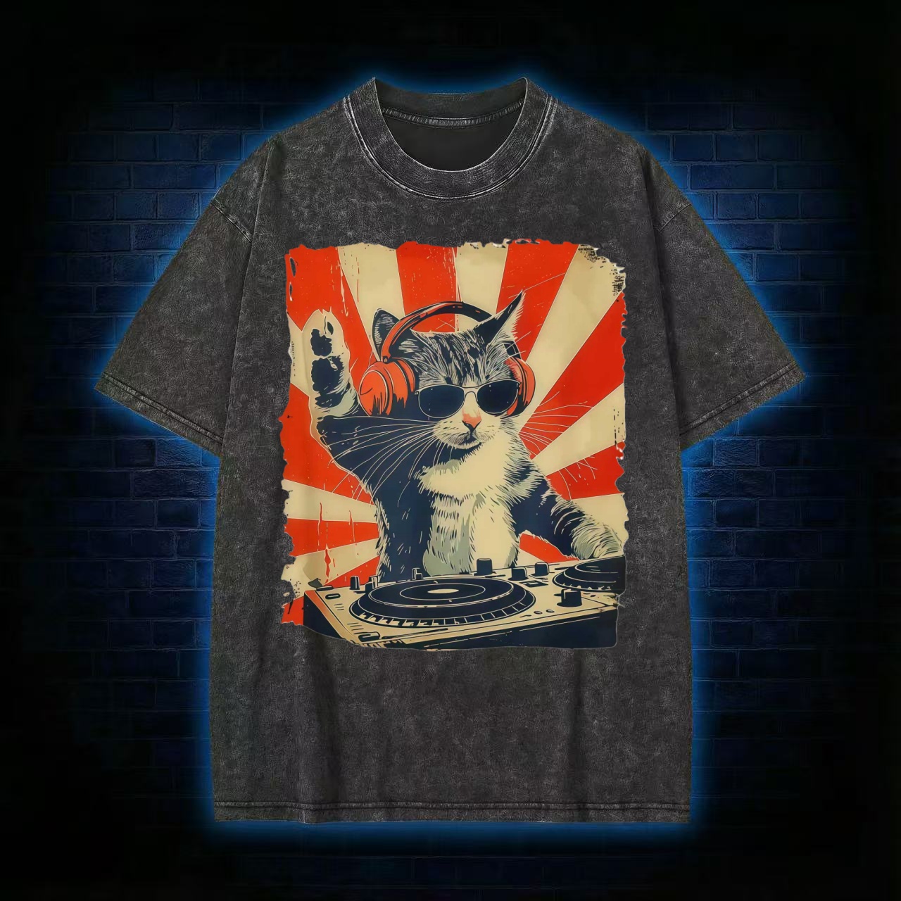 Dj Cat Washed T-shirt