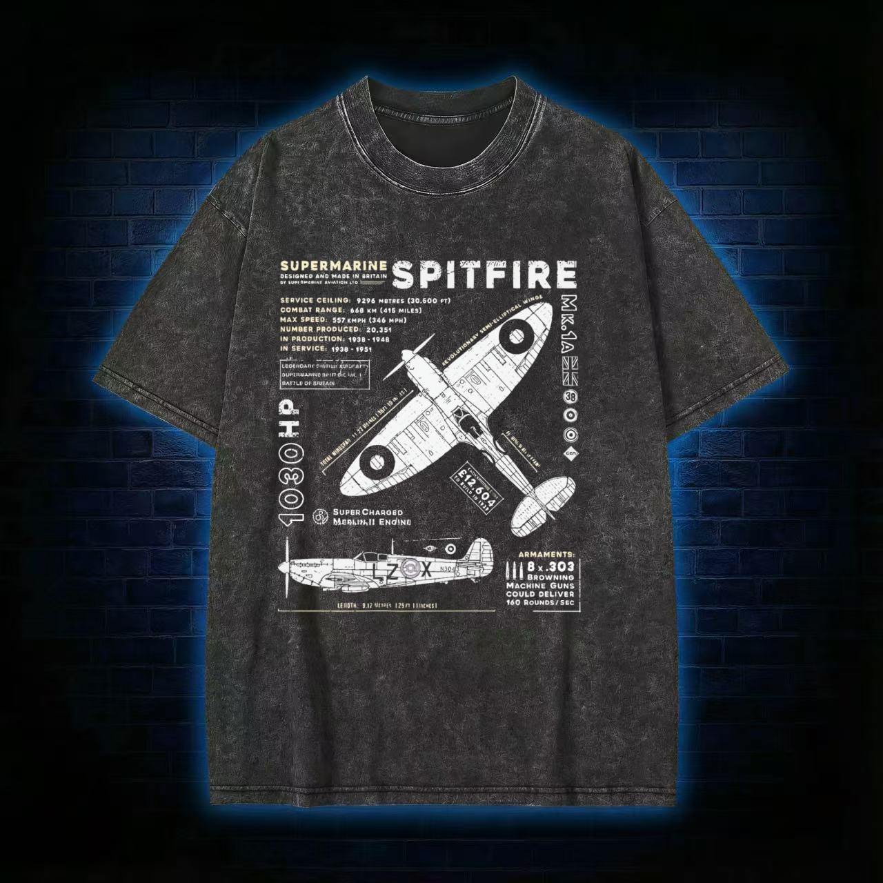 Royal Air Force Marlin Figher Washed T-shirt