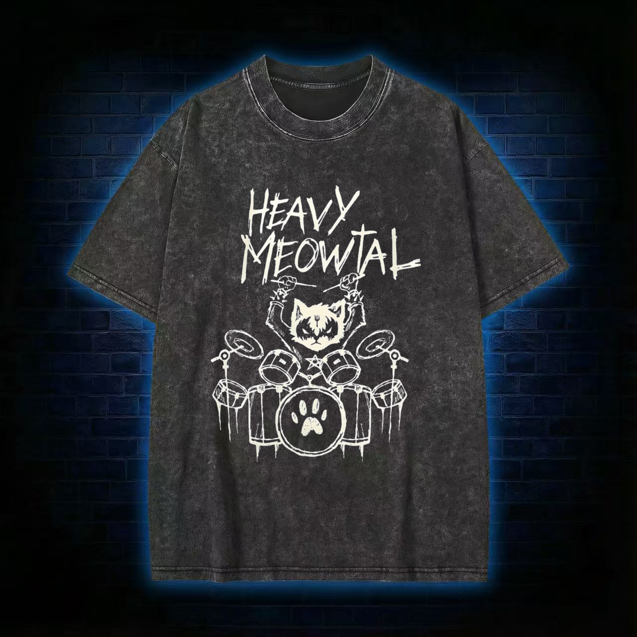 Heavy Meowtal Washed T-shirt