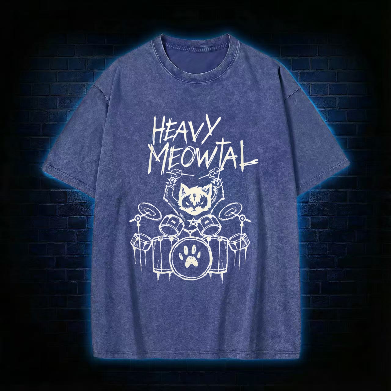 Heavy Meowtal Washed T-shirt